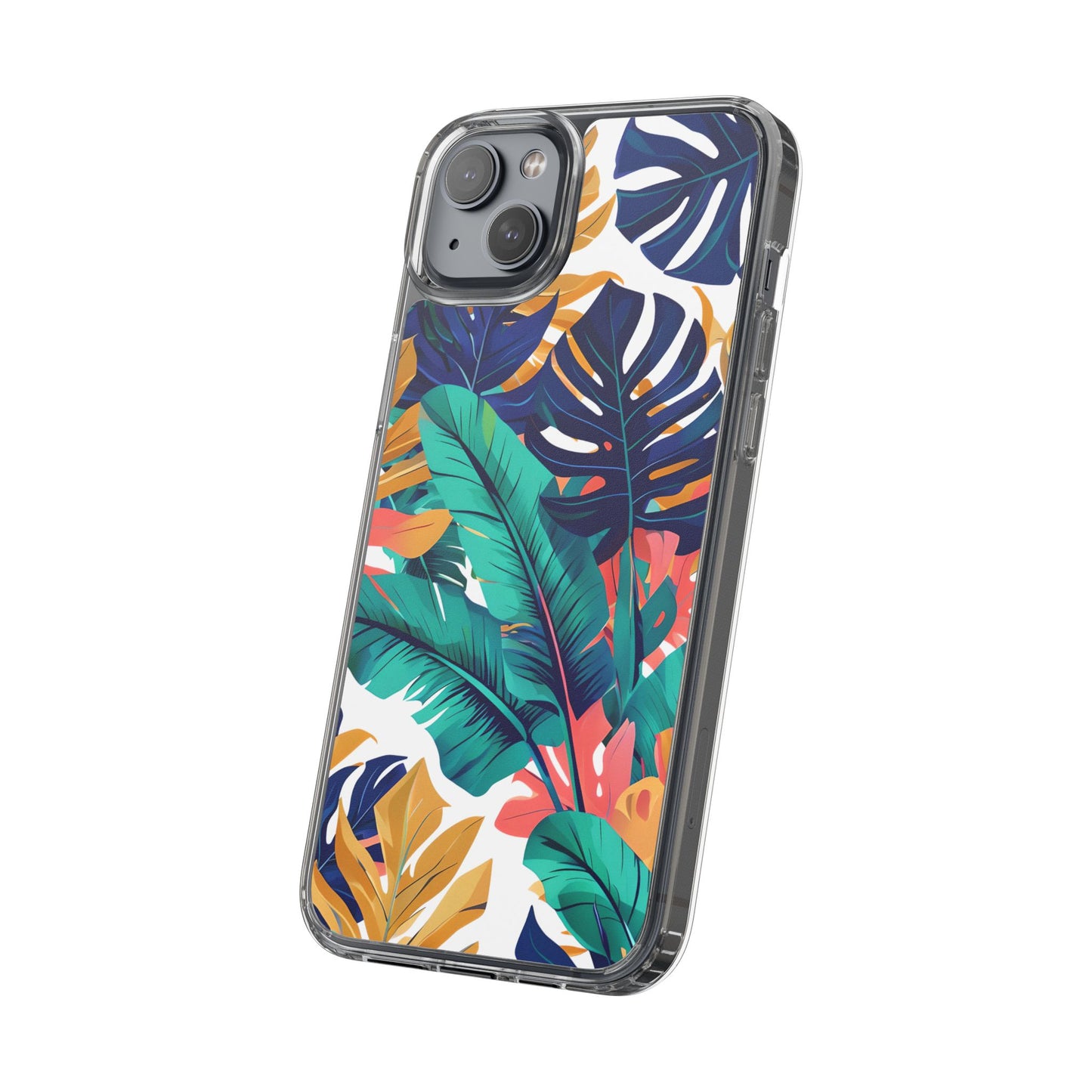 Tropical Leaf Clear Phone Case - Stylish & Protective for Nature Lovers