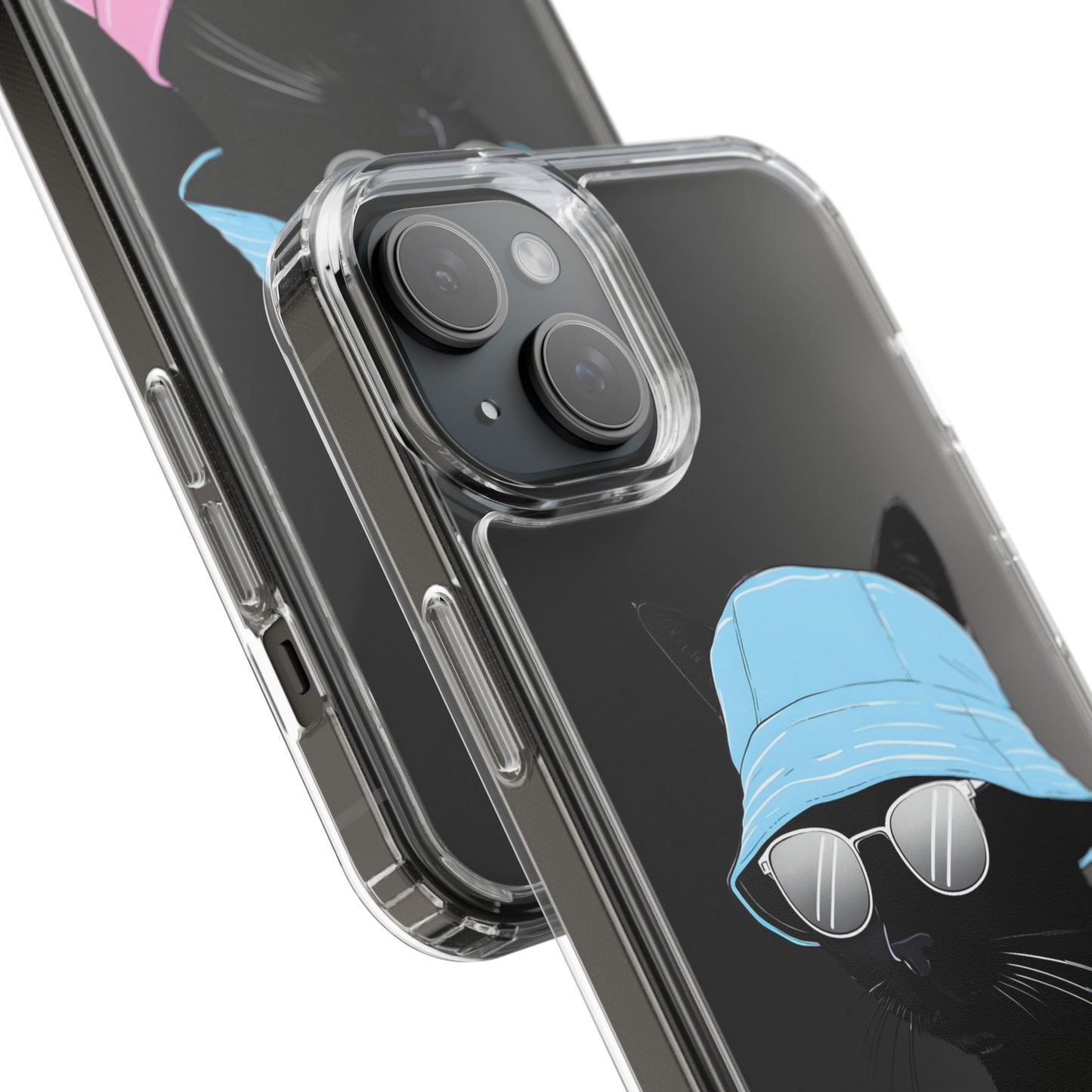 Cool Cat Phone Case with Sunglasses & Hat Design