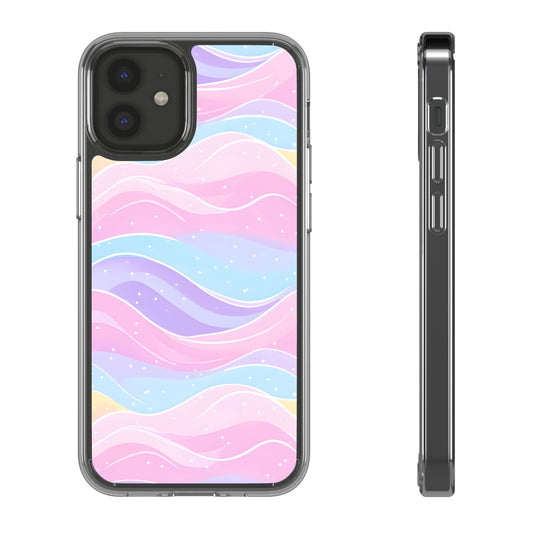 Pastel Wave Clear Phone Case - Stylish Protection for Your Device