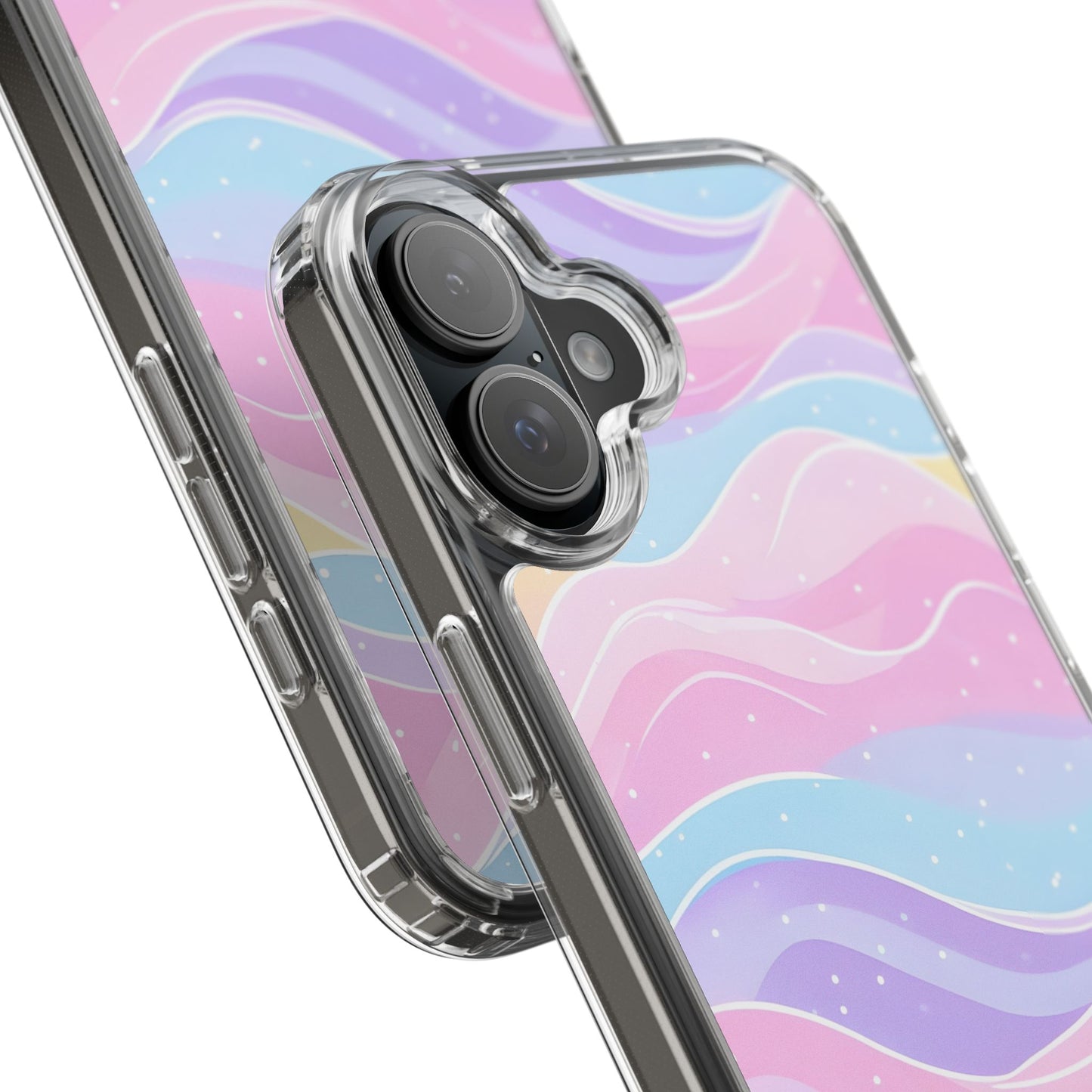 Pastel Wave Clear Phone Case - Stylish Protection for Your Device
