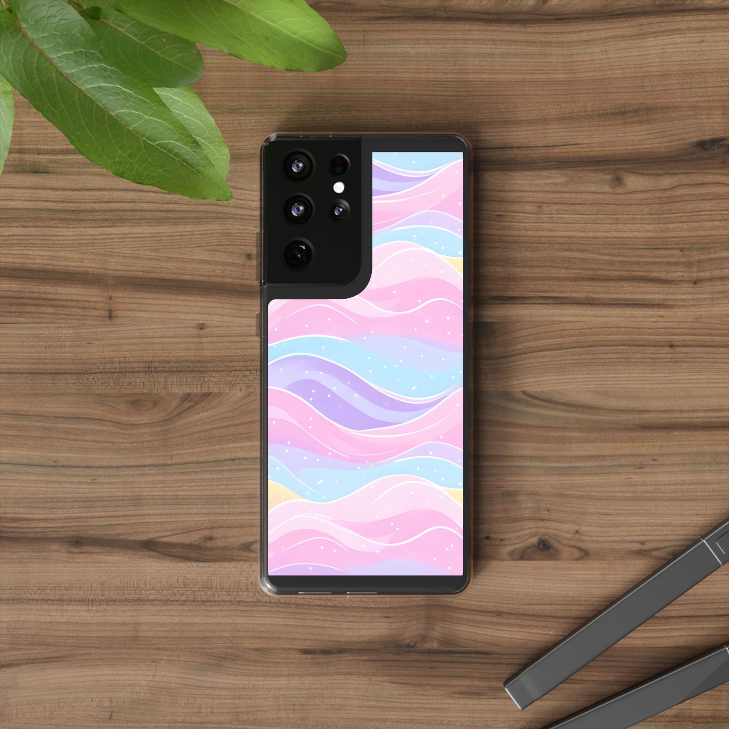 Pastel Wave Clear Phone Case - Stylish Protection for Your Device