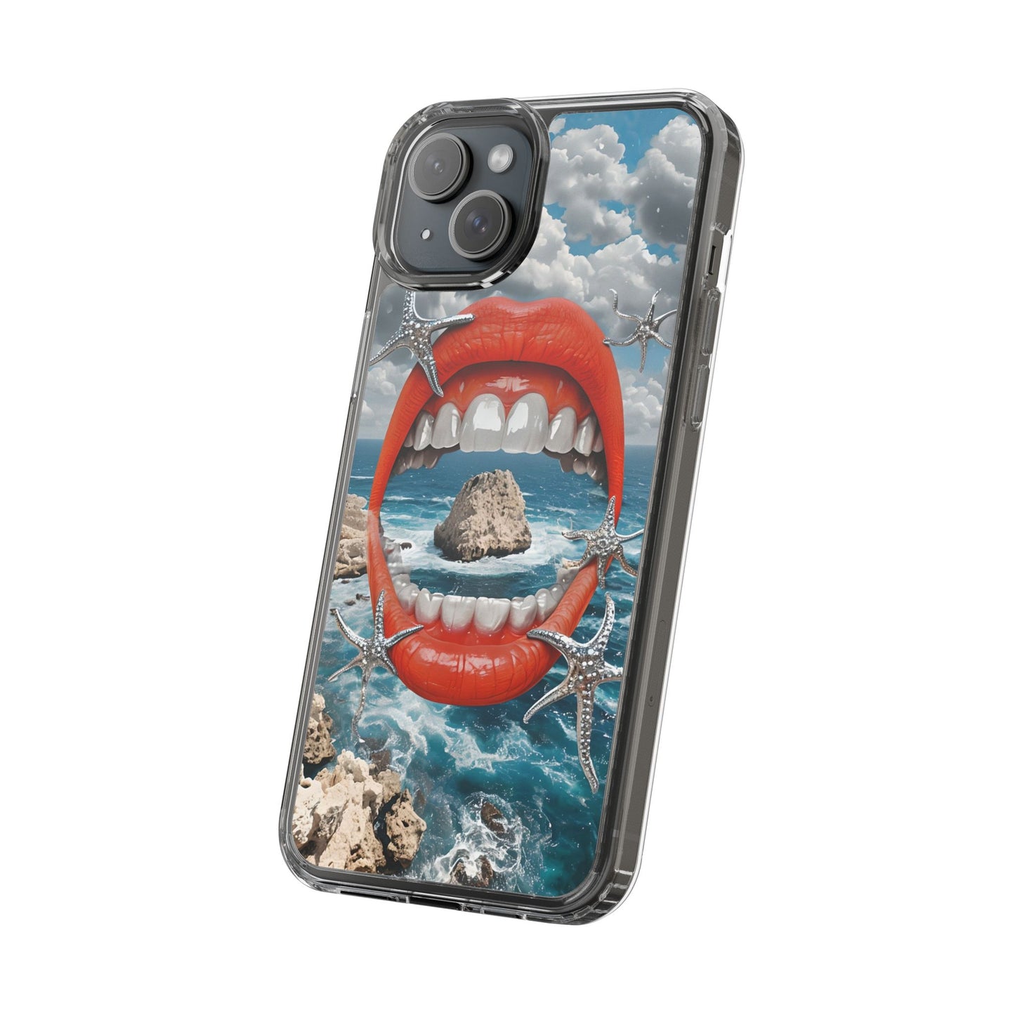 Ocean View Mouth Clear Phone Case - Beachy Vibe Design