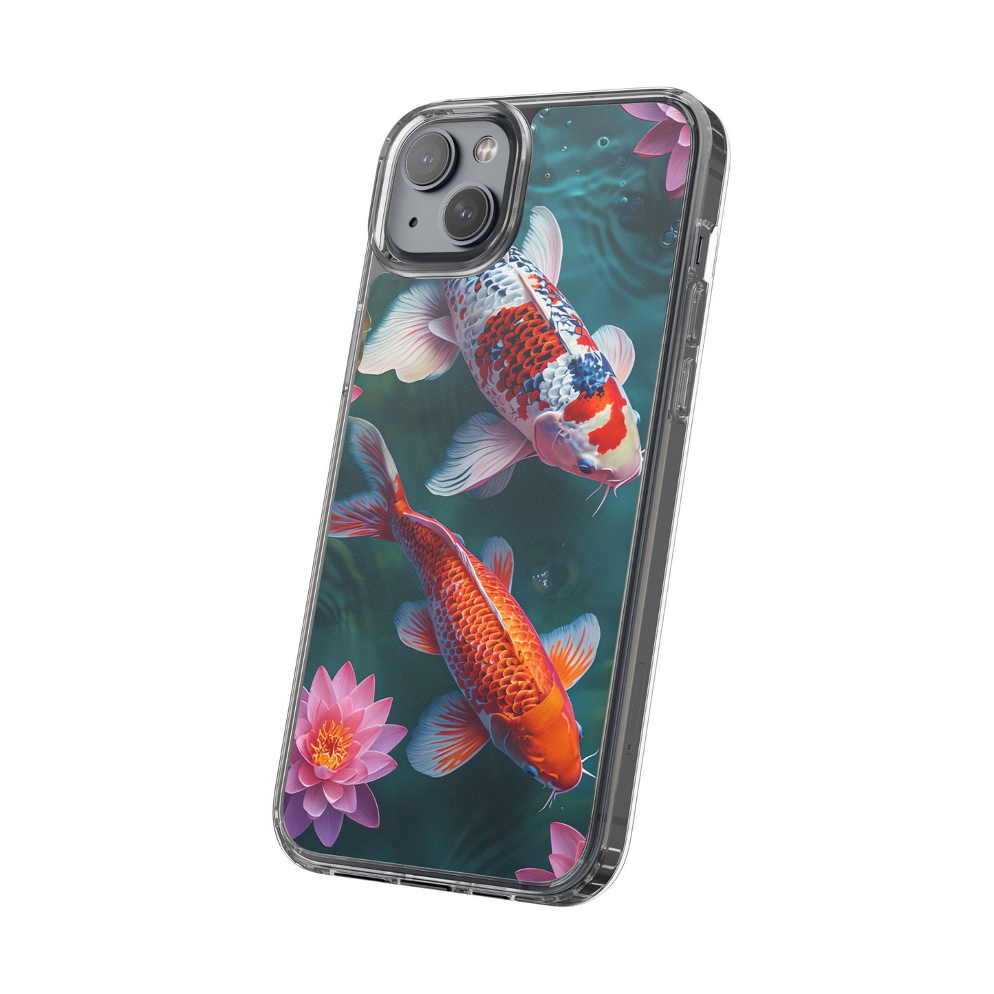 Koi Fish Clear Phone Case - Stylish Transparent Protector for Nature Lovers