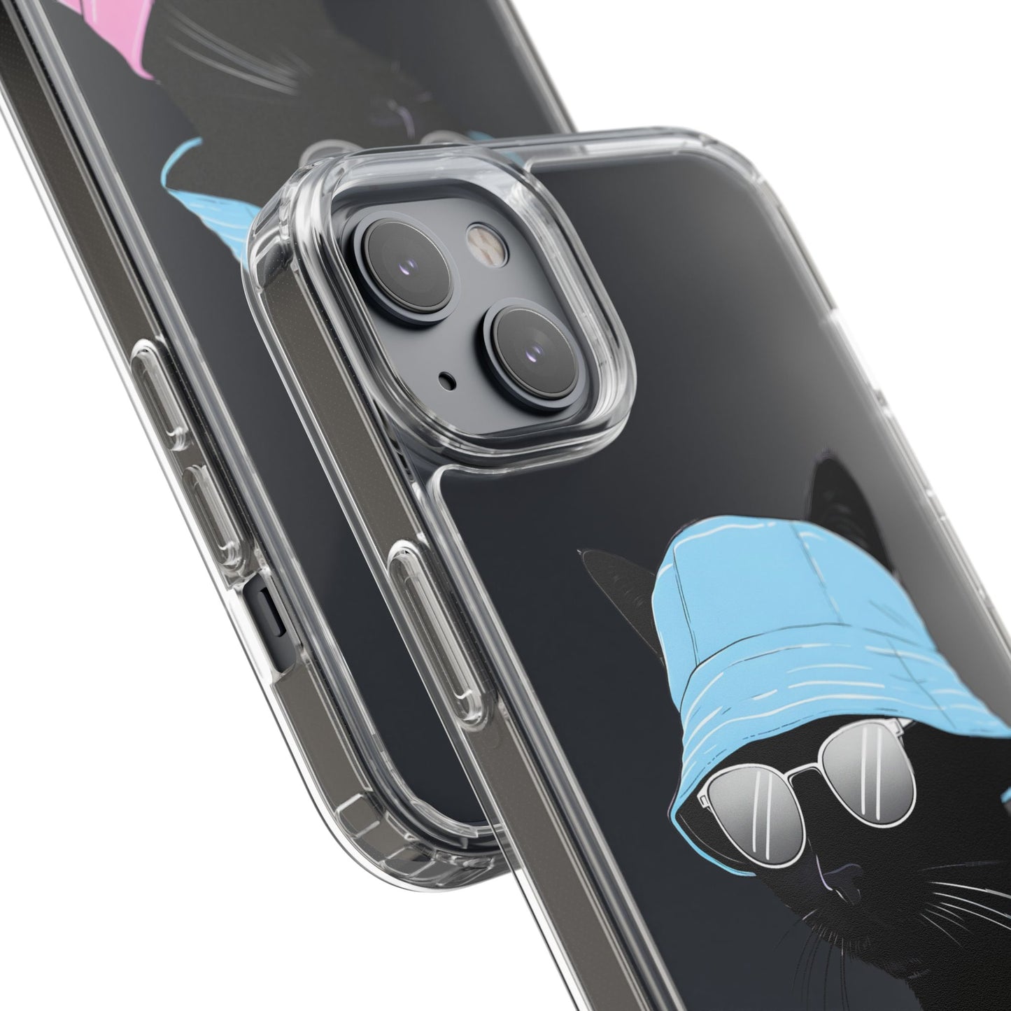 Cool Cat Phone Case with Sunglasses & Hat Design