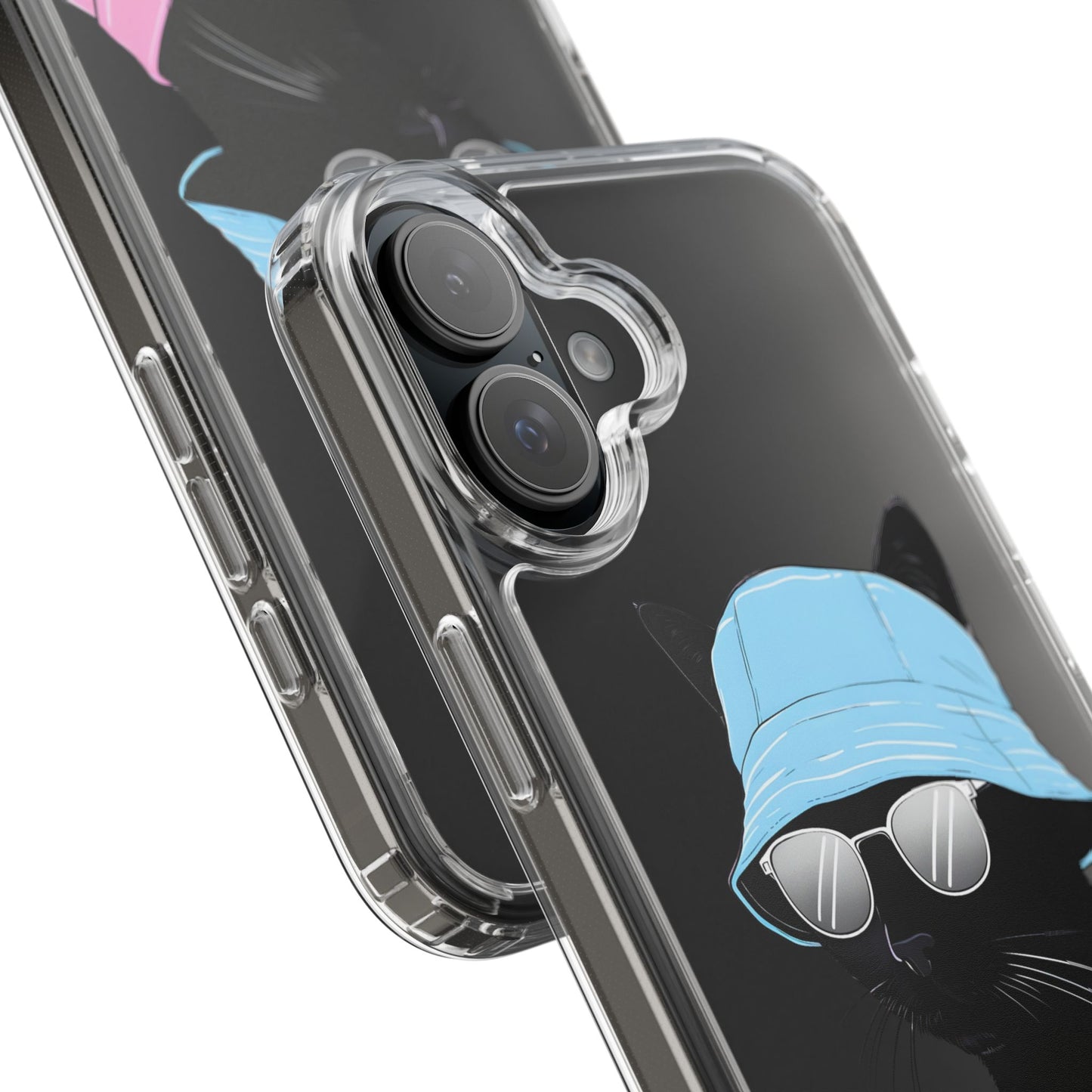 Cool Cat Phone Case with Sunglasses & Hat Design
