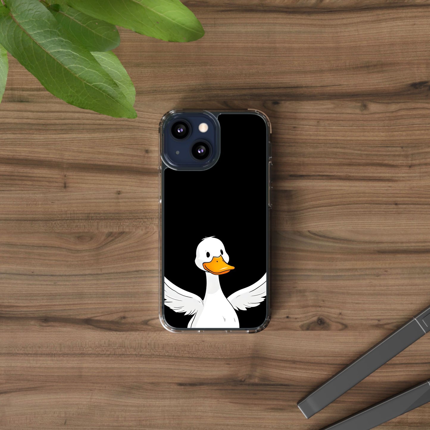 Cute Duck Clear Phone Case - Fun Animal Design for iPhone