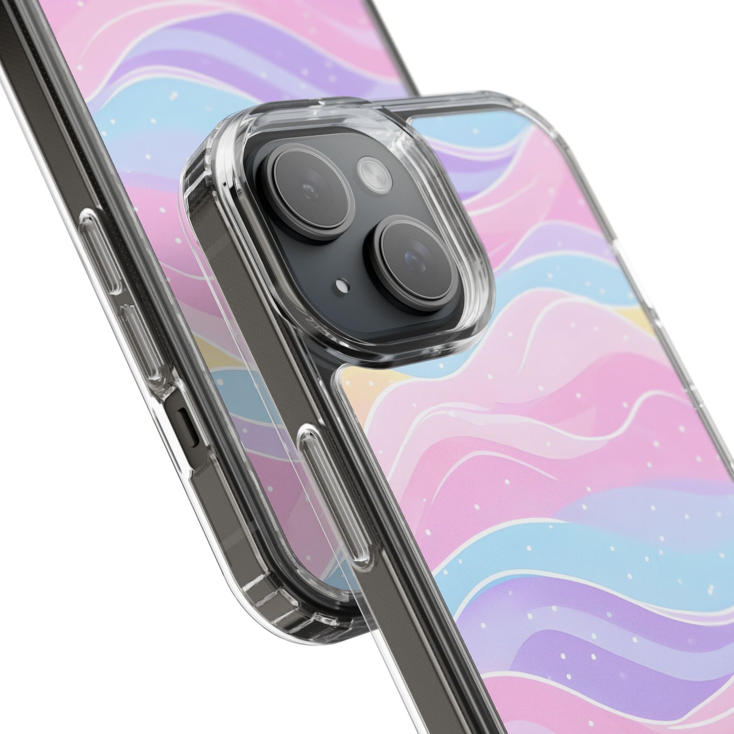 Pastel Wave Clear Phone Case - Stylish Protection for Your Device