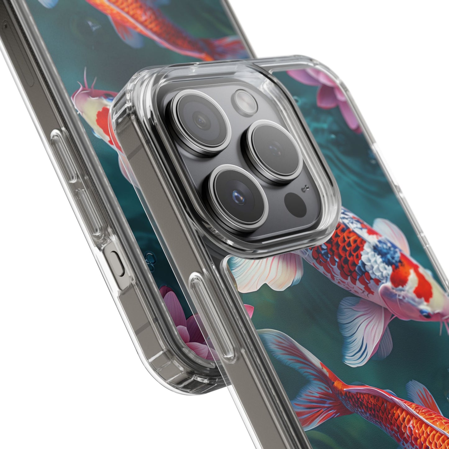 Koi Fish Clear Phone Case - Stylish Transparent Protector for Nature Lovers