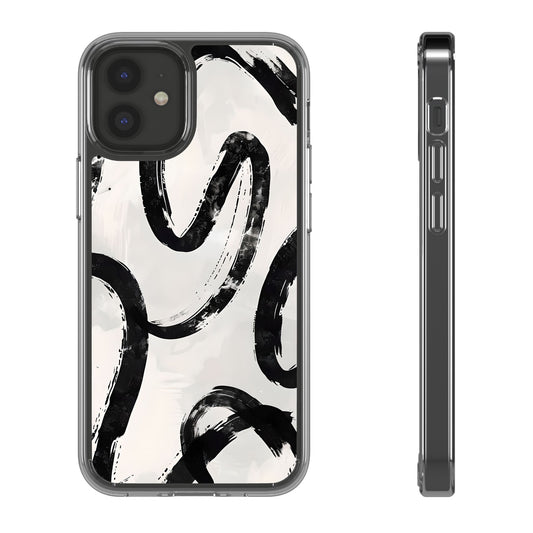 Modern Abstract Clear Phone Case, Trendy Cellphone Protector, Minimalist Style, Gift for Him or Her, Unique Phone Cover