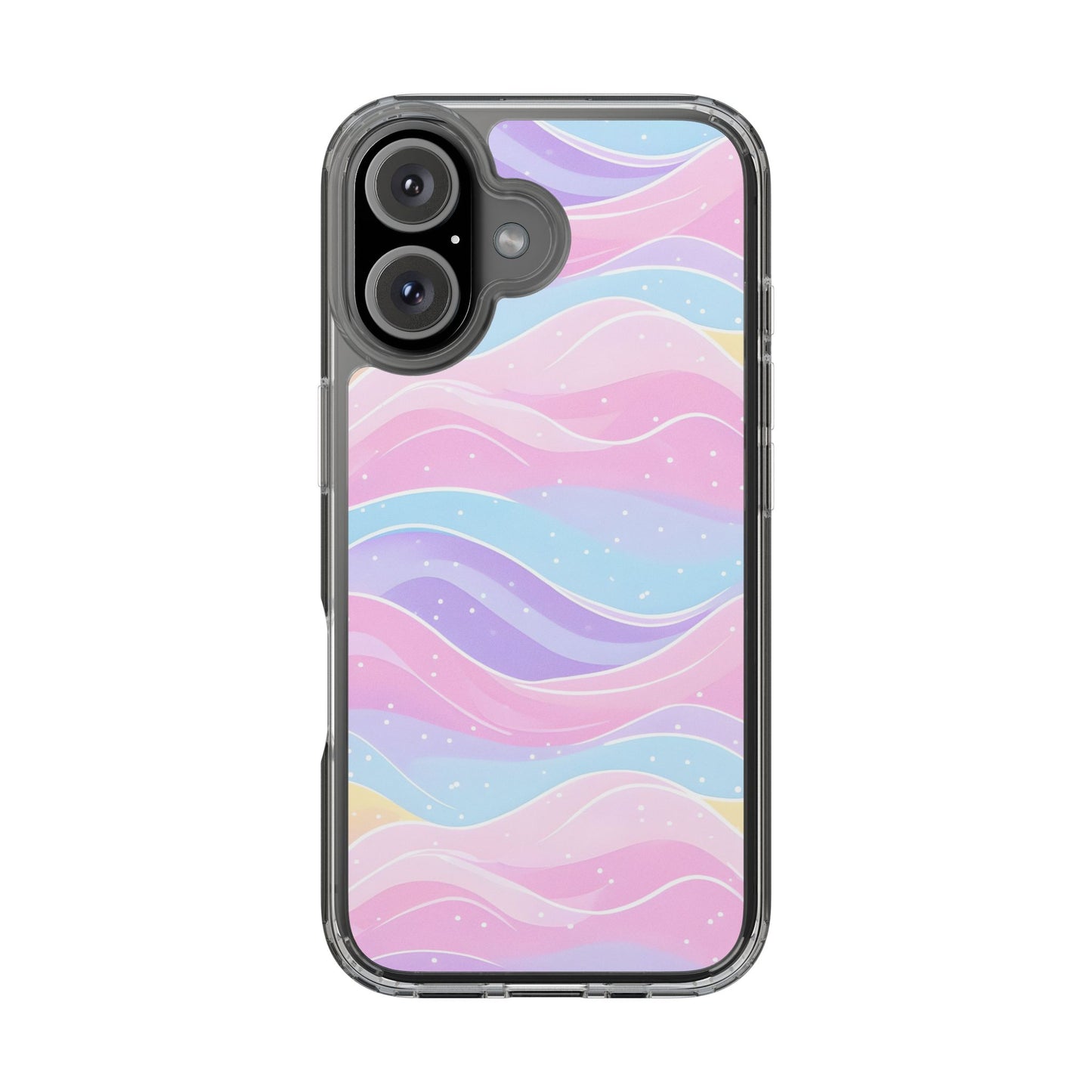 Pastel Wave Clear Phone Case - Stylish Protection for Your Device