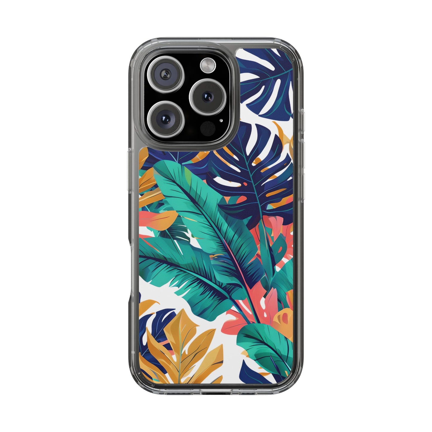 Tropical Leaf Clear Phone Case - Stylish & Protective for Nature Lovers