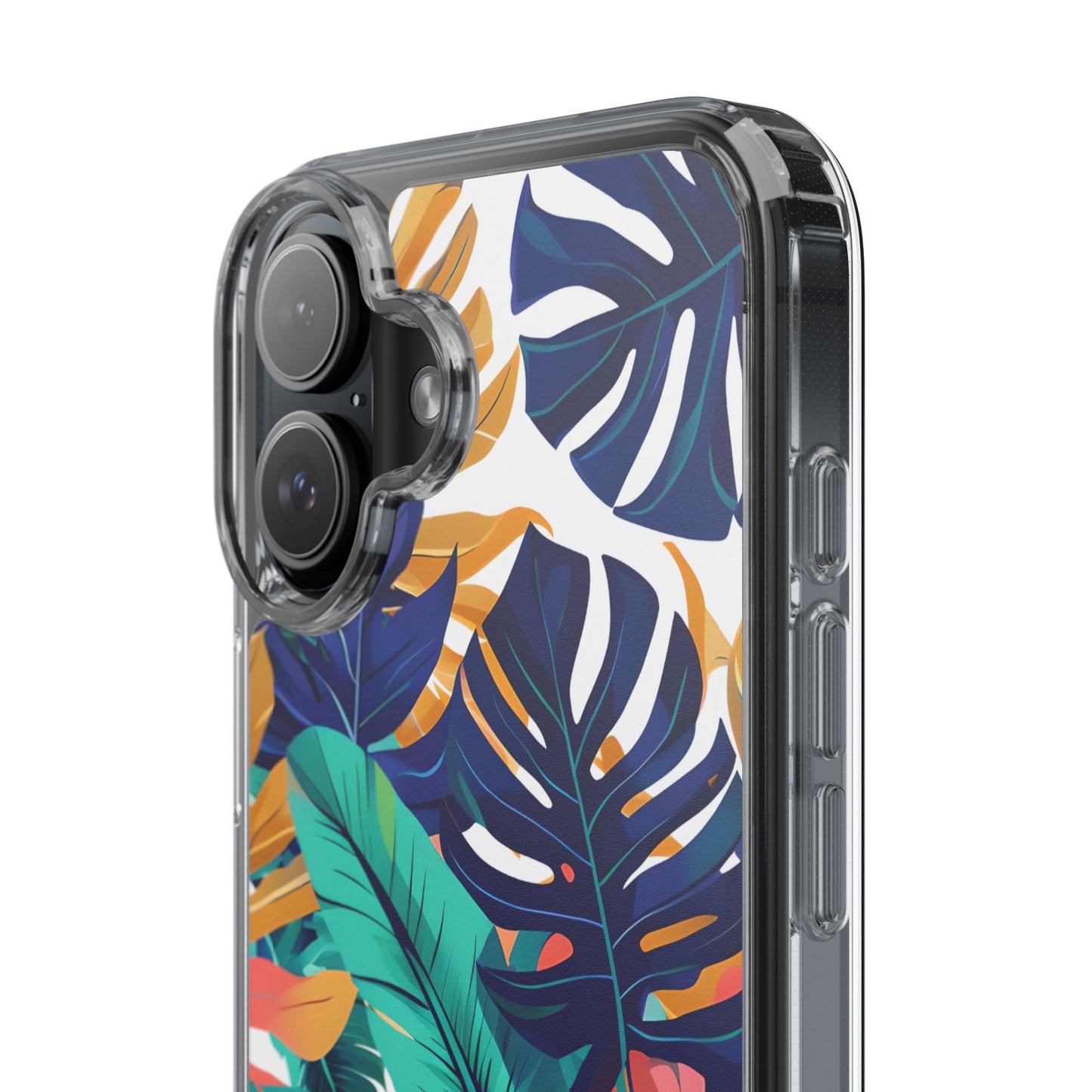 Tropical Leaf Clear Phone Case - Stylish & Protective for Nature Lovers