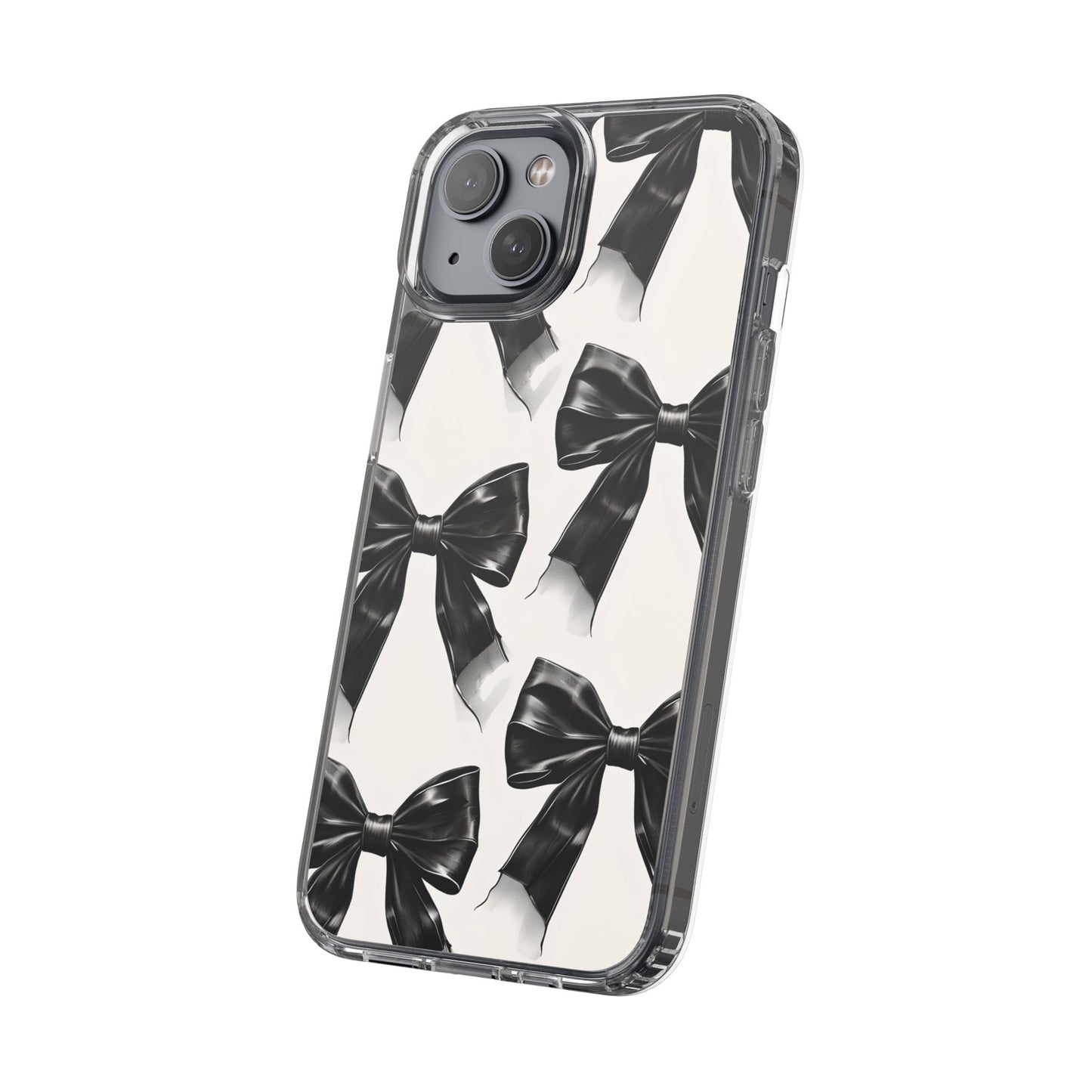 Elegant Bow Clear Phone Case - Stylish & Protective