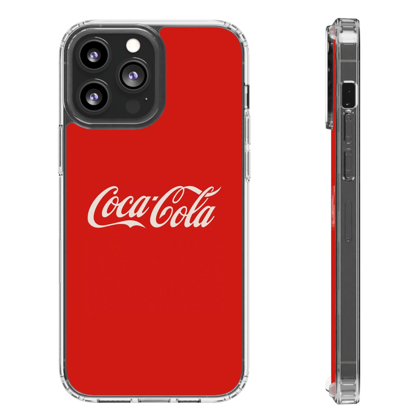 Coca-Cola Clear Phone Cases, Retro Style, Gift for Cola Lovers, Trendy Accessories, Customizable Phone Cover, Fun Collectible