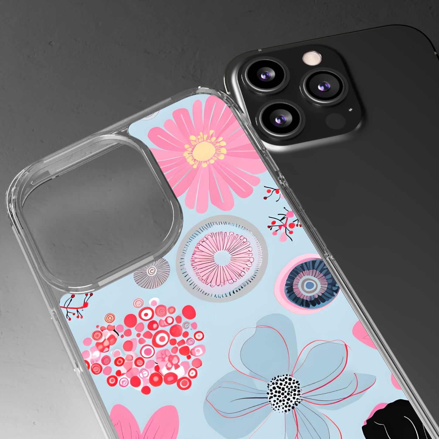Floral Clear Phone Case - Bright & Colorful Design for Flower Lovers