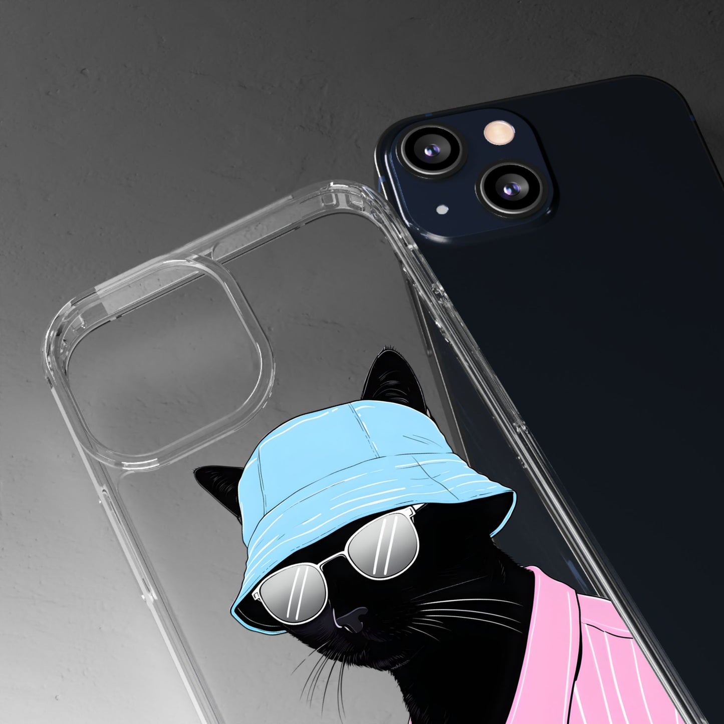 Cool Cat Phone Case with Sunglasses & Hat Design