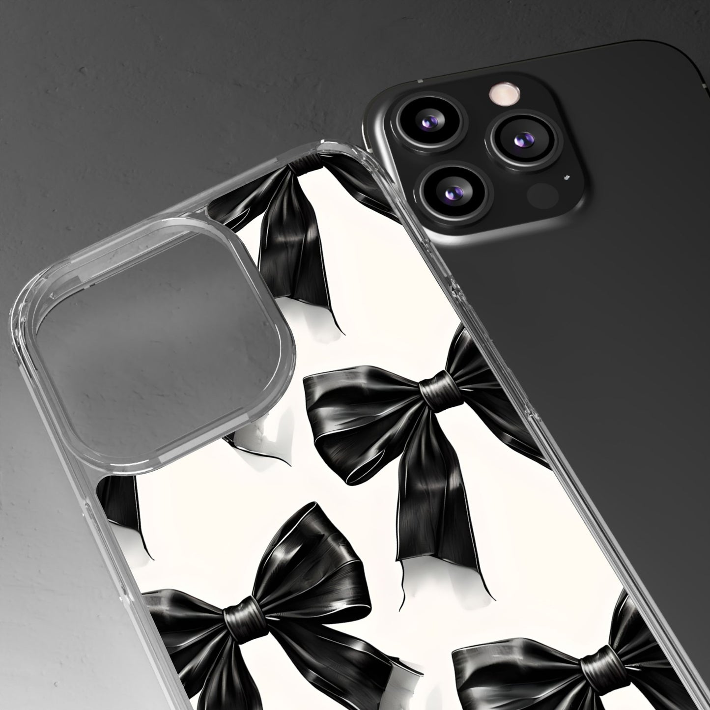 Elegant Bow Clear Phone Case - Stylish & Protective