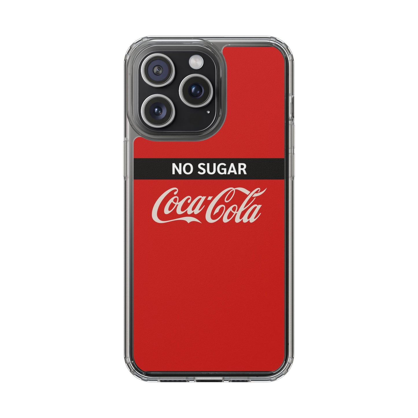 Coca-Cola No Sugar Clear Phone Case - Stylish and Trendy Accessory