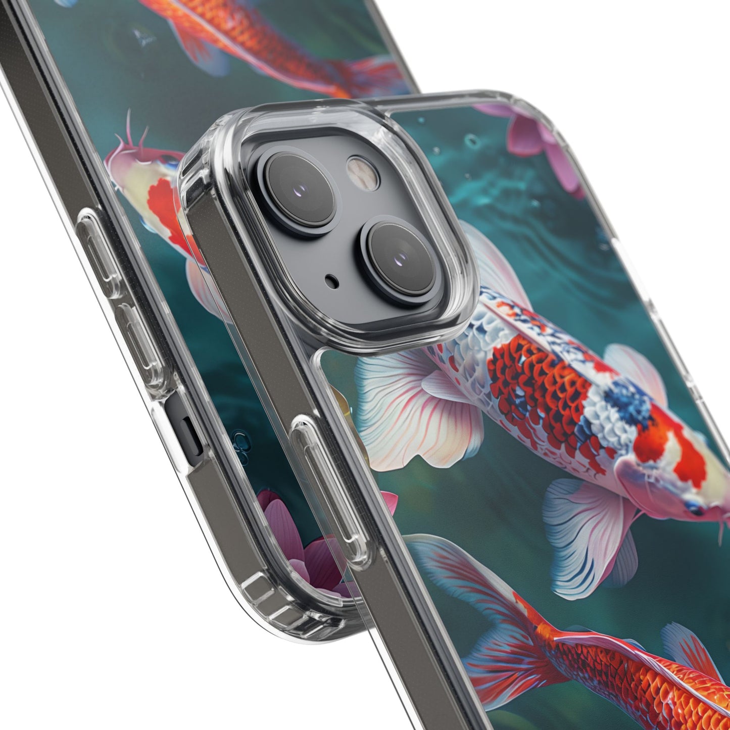 Koi Fish Clear Phone Case - Stylish Transparent Protector for Nature Lovers