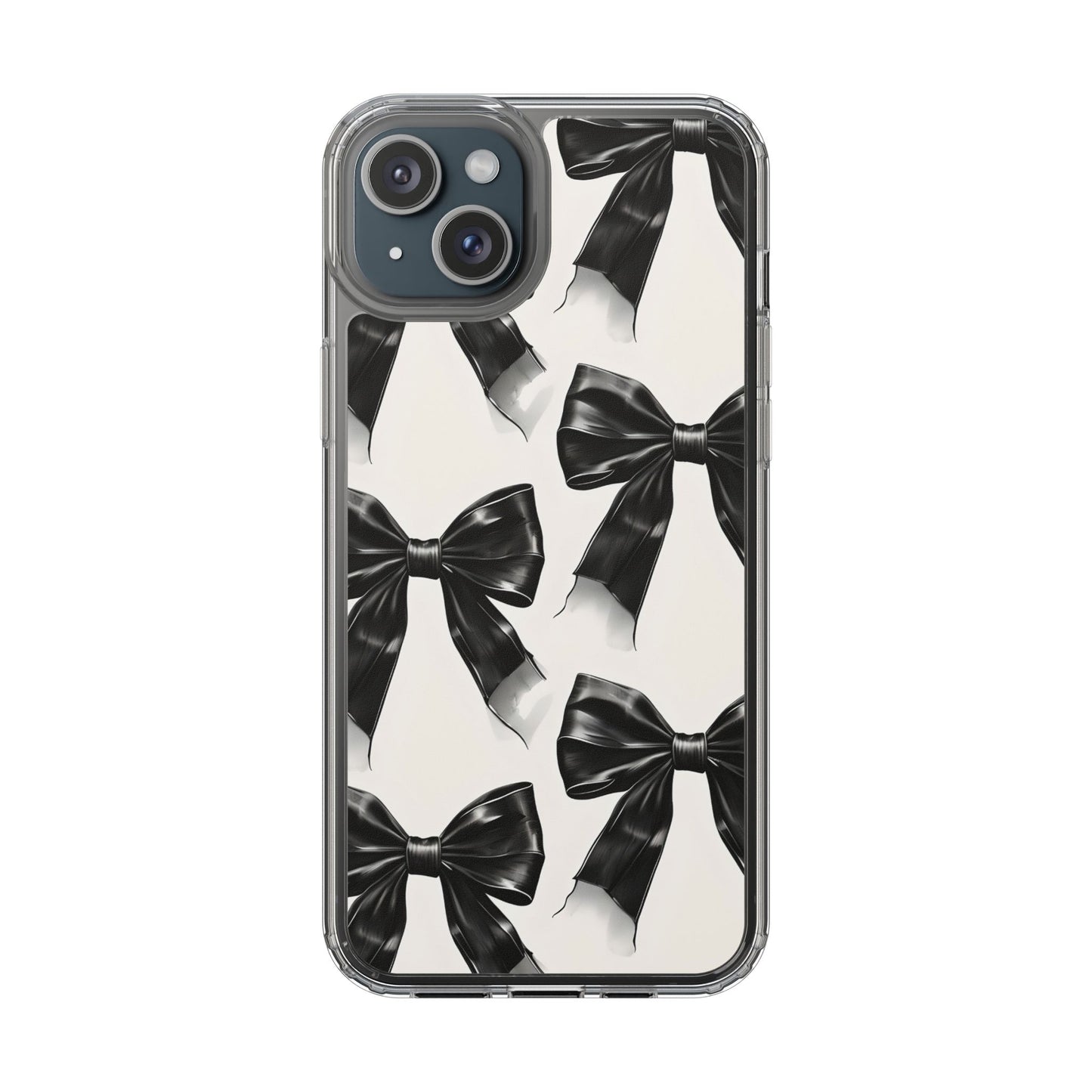 Elegant Bow Clear Phone Case - Stylish & Protective