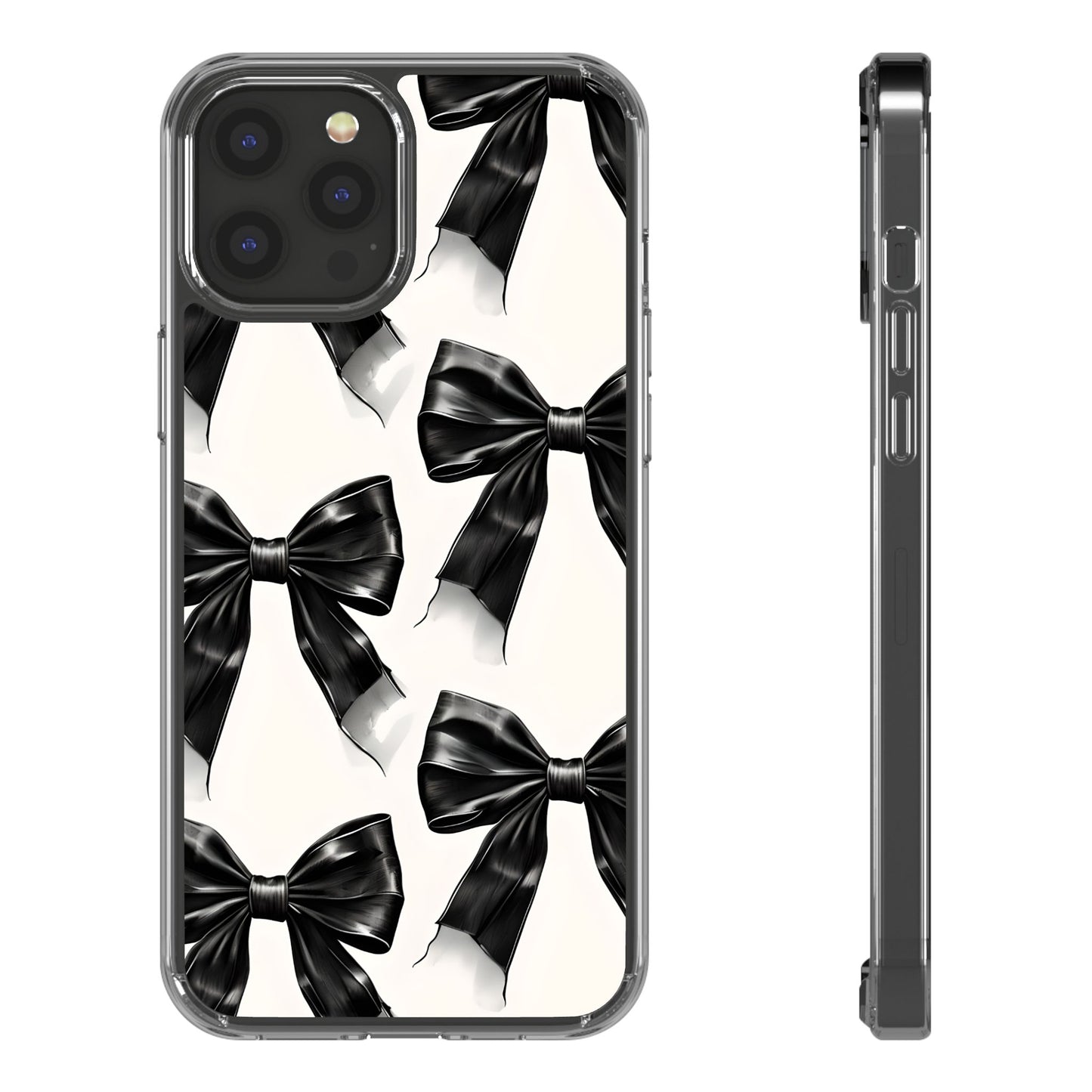 Elegant Bow Clear Phone Case - Stylish & Protective