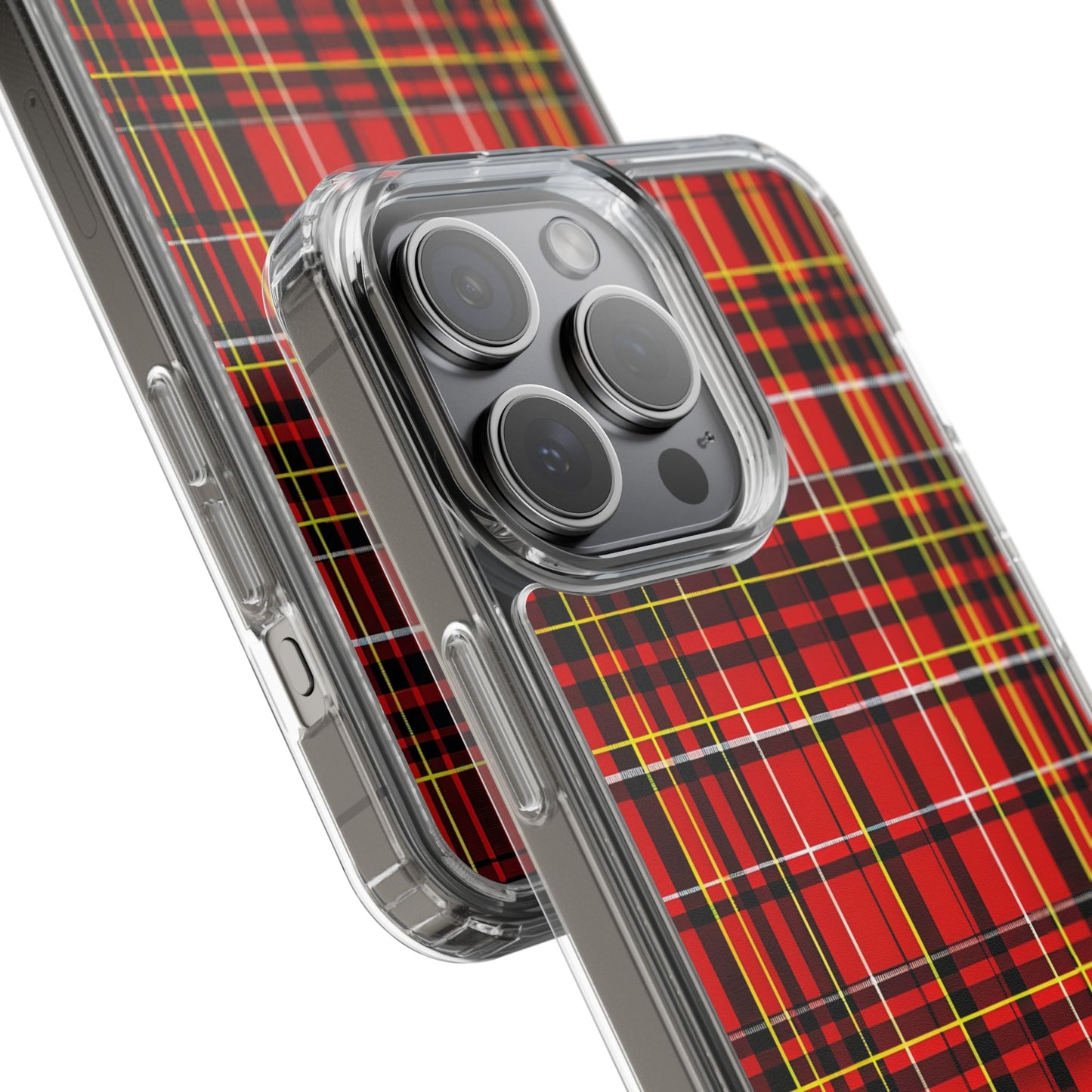 Plaid Clear Phone Case - Stylish and Durable Protective Cover