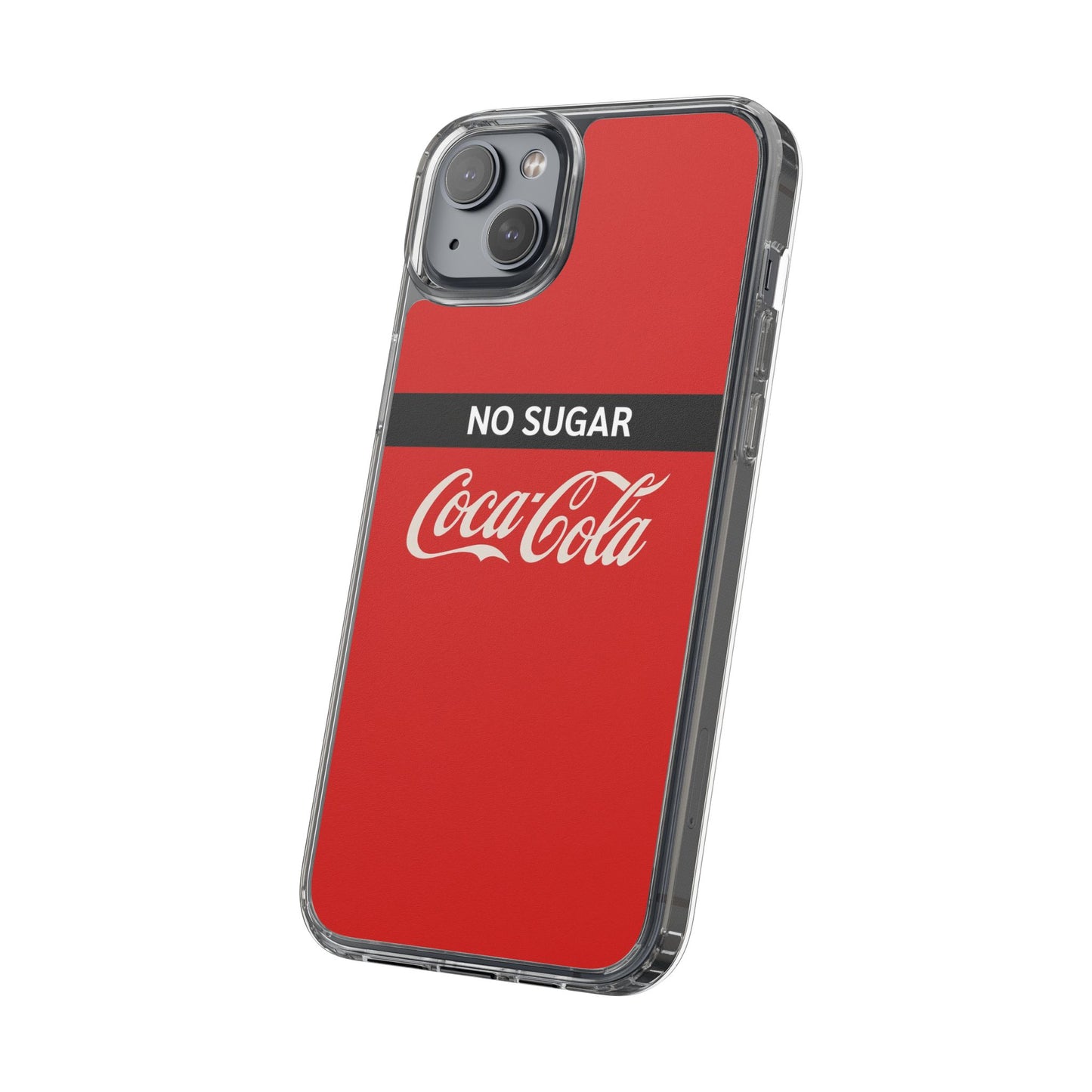 Coca-Cola No Sugar Clear Phone Case - Stylish and Trendy Accessory