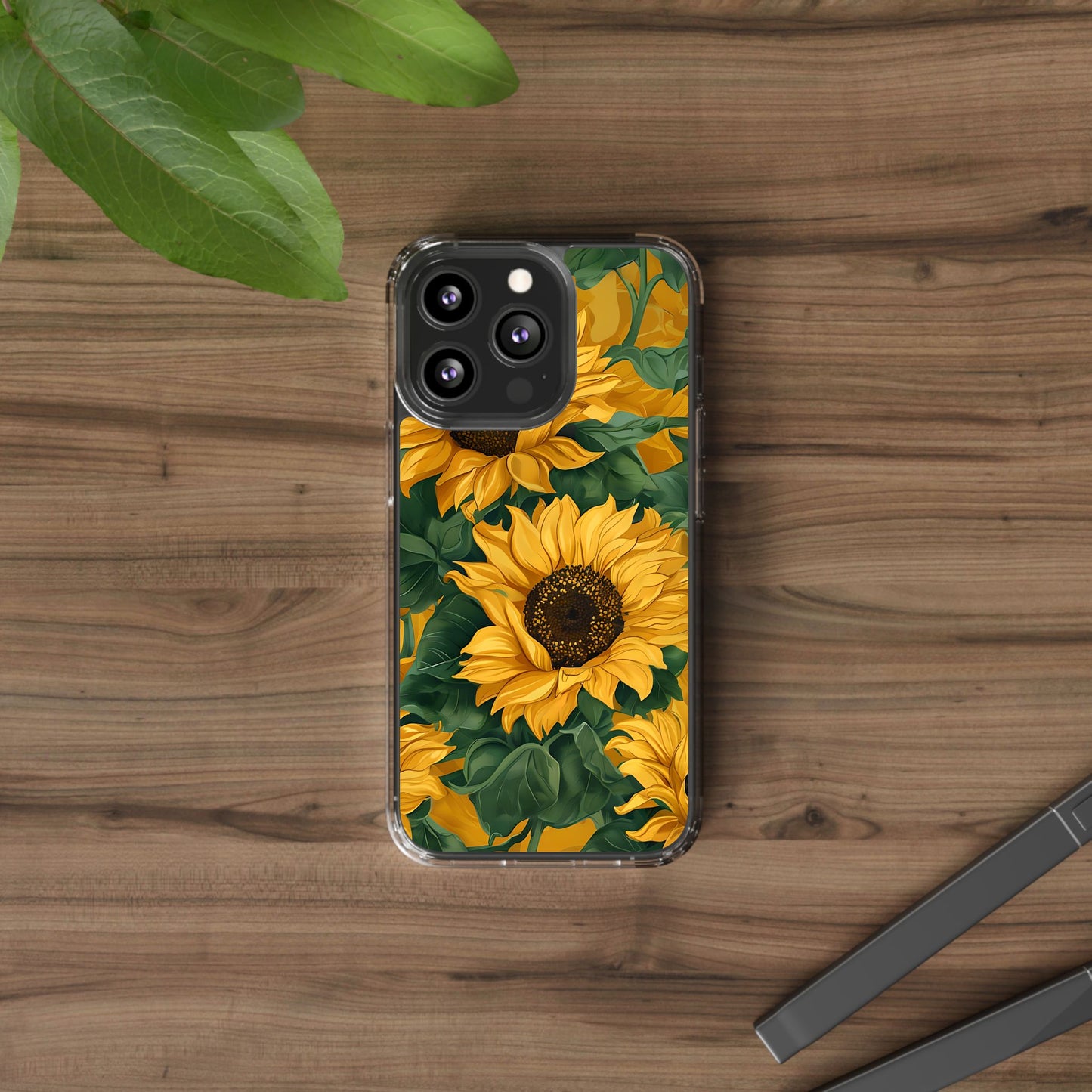 Sunflower Clear Phone Case – Stylish Floral Protective Cover