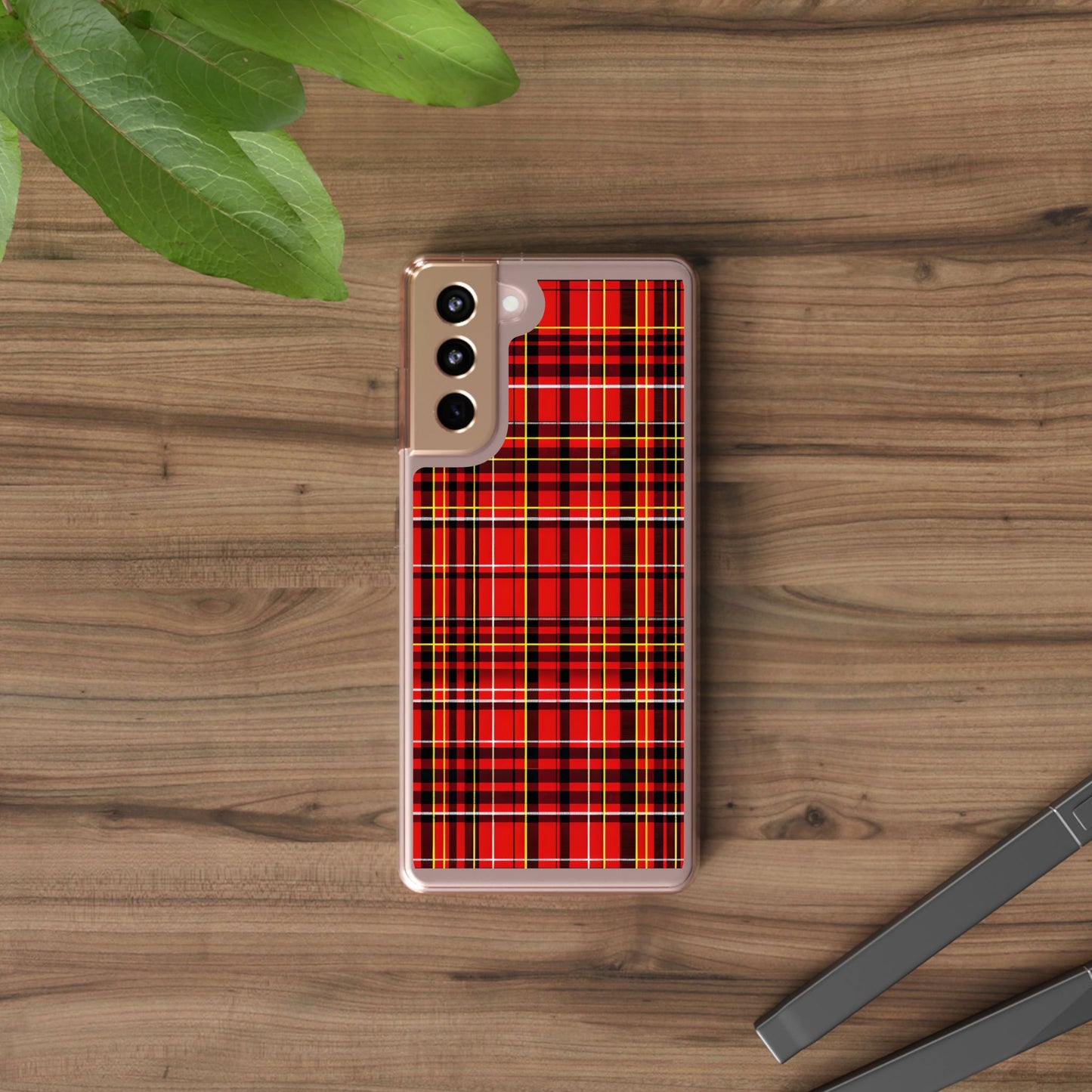 Plaid Clear Phone Case - Stylish and Durable Protective Cover