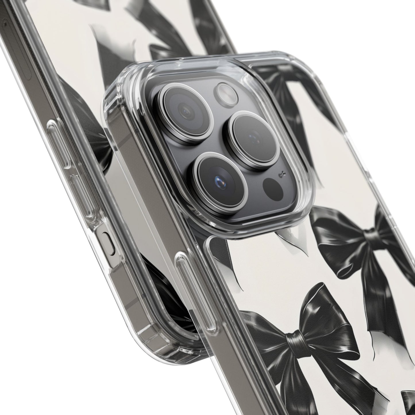 Elegant Bow Clear Phone Case - Stylish & Protective