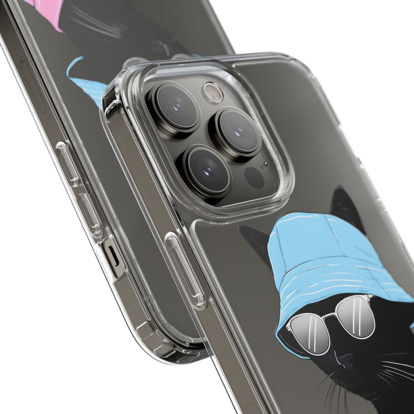 Cool Cat Phone Case with Sunglasses & Hat Design