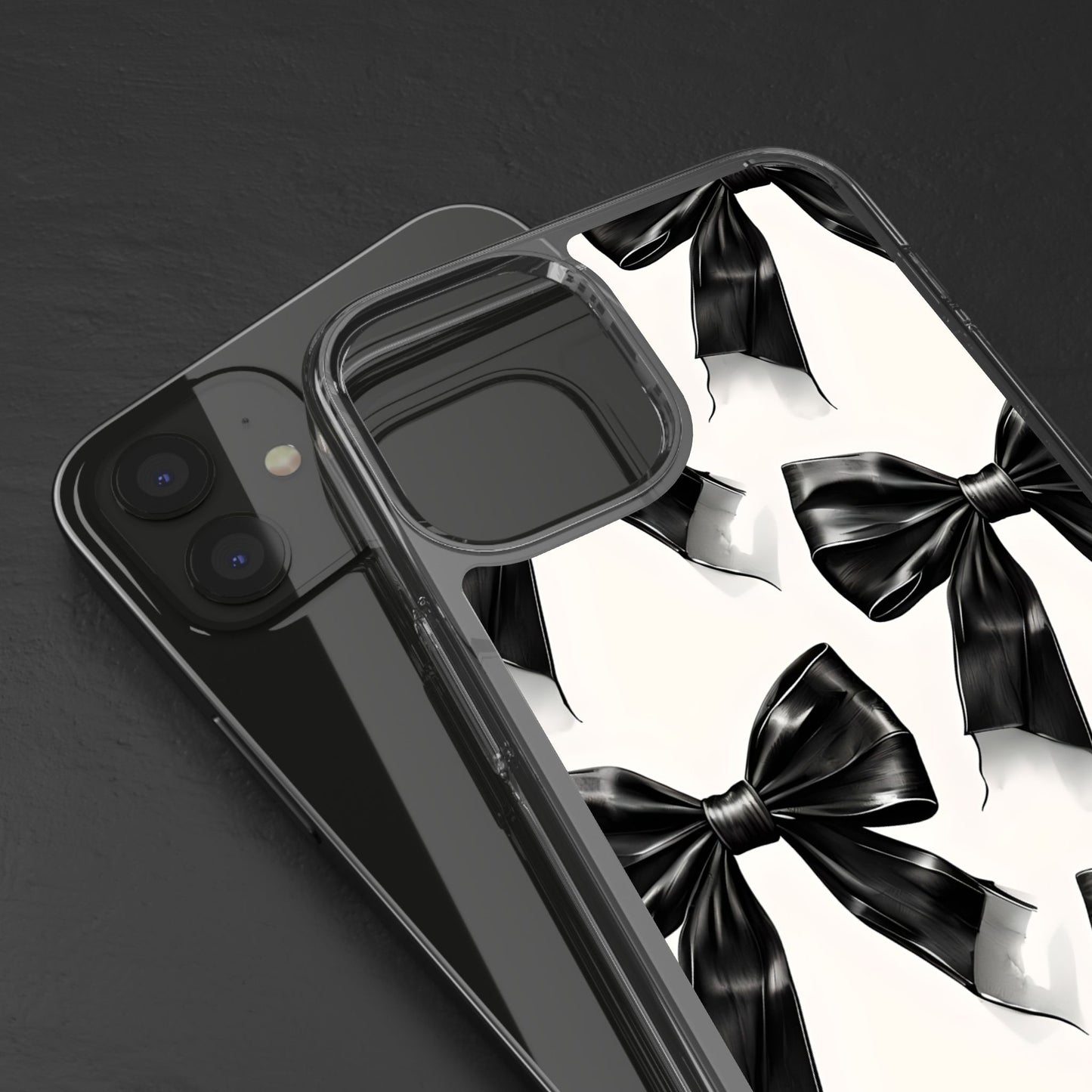 Elegant Bow Clear Phone Case - Stylish & Protective