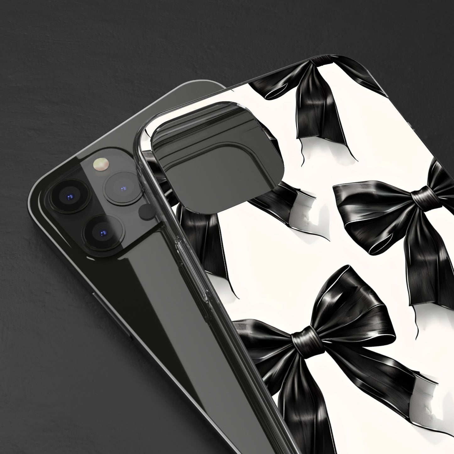 Elegant Bow Clear Phone Case - Stylish & Protective