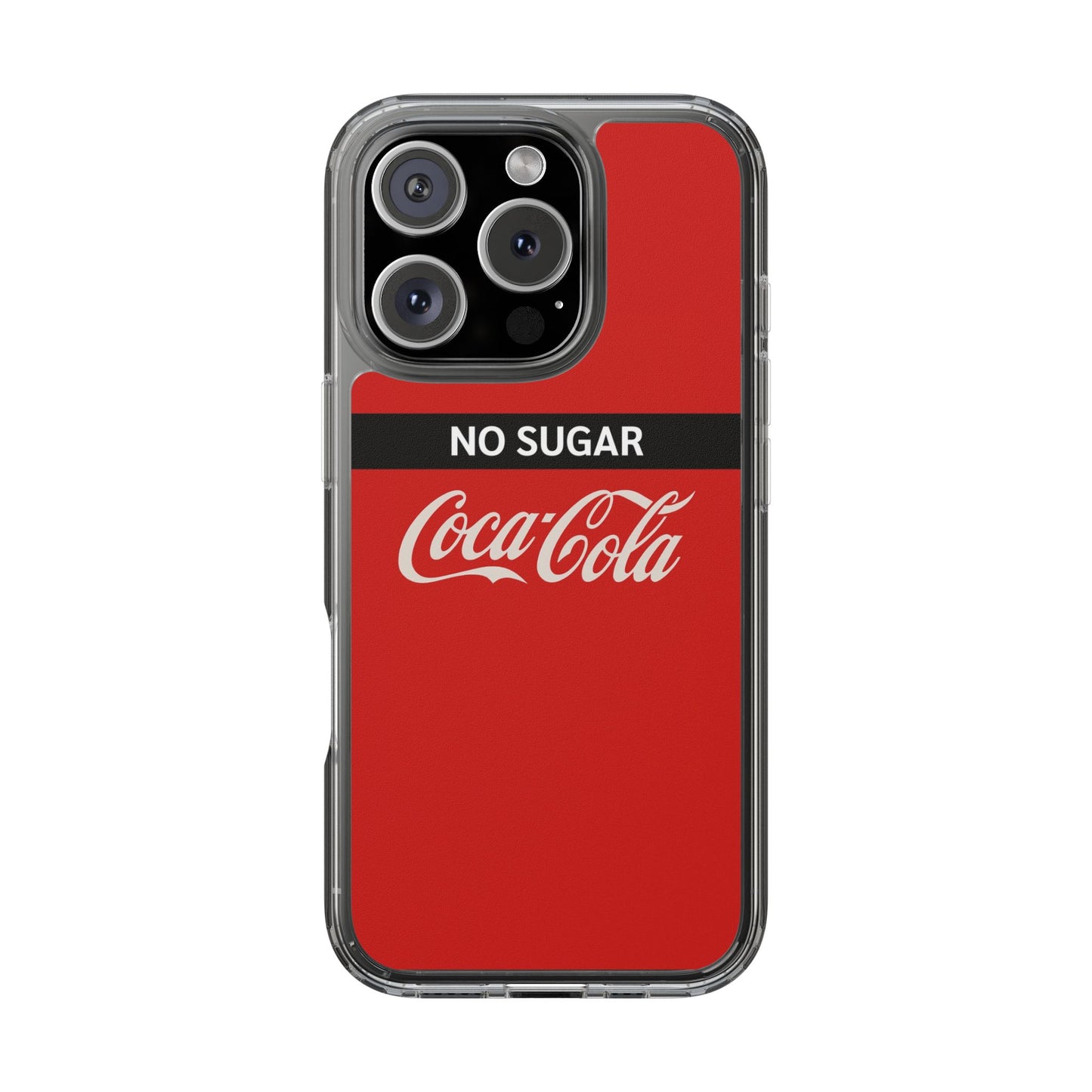 Coca-Cola No Sugar Clear Phone Case - Stylish and Trendy Accessory