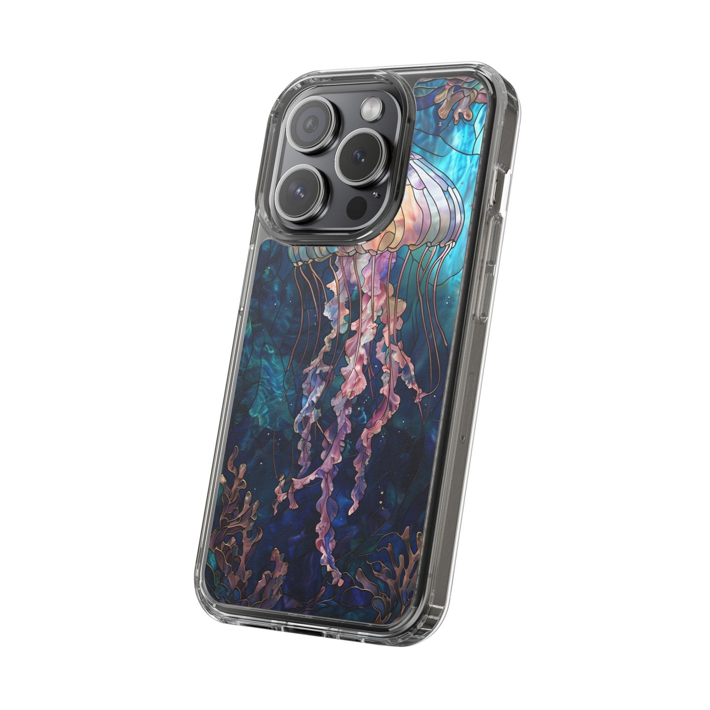 Ocean Jellyfish Clear Phone Case - Vibrant Marine Design for iPhone