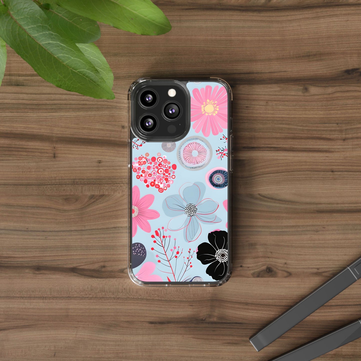 Floral Clear Phone Case - Bright & Colorful Design for Flower Lovers