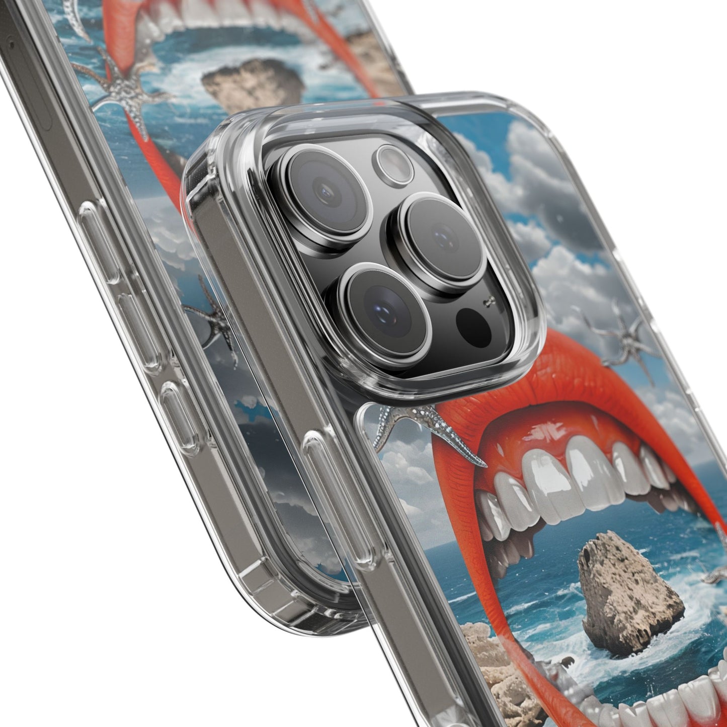 Ocean View Mouth Clear Phone Case - Beachy Vibe Design