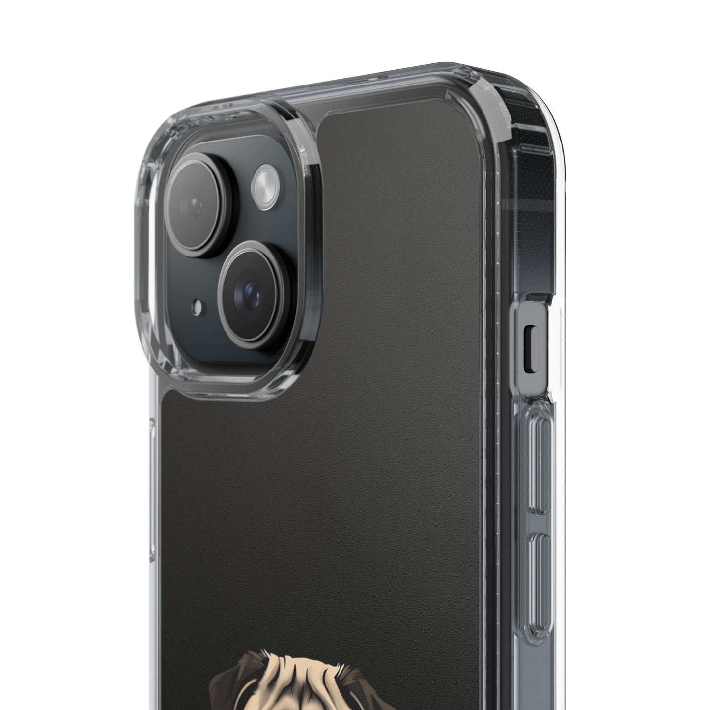 Pug Dog Clear Case with Coffee Mug Design - Cute Phone Cover