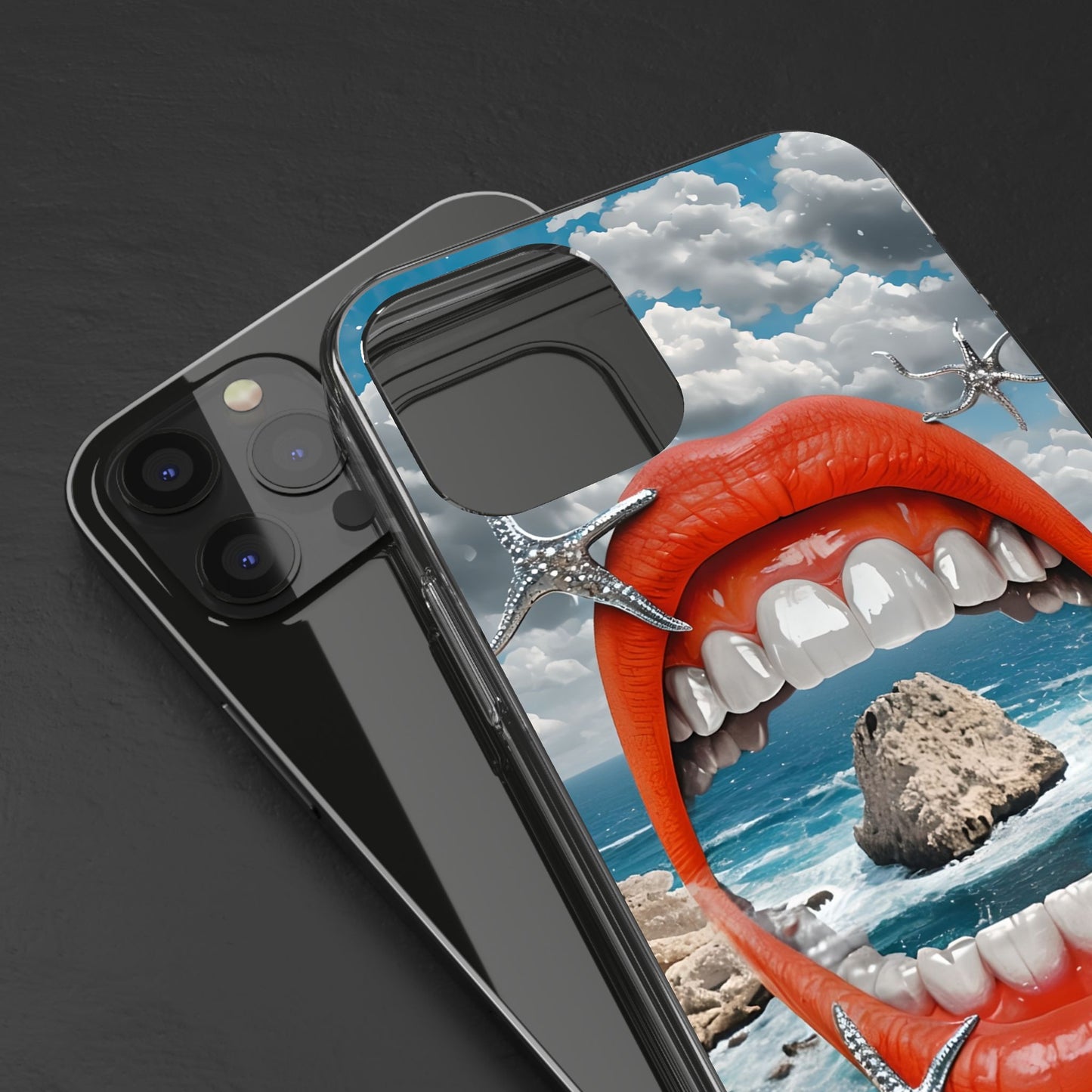 Ocean View Mouth Clear Phone Case - Beachy Vibe Design
