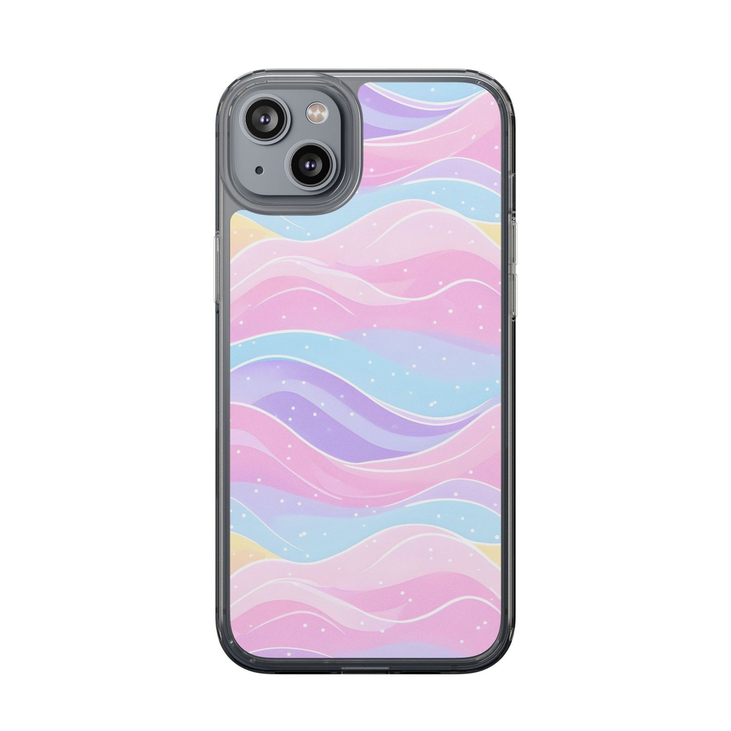 Pastel Wave Clear Phone Case - Stylish Protection for Your Device