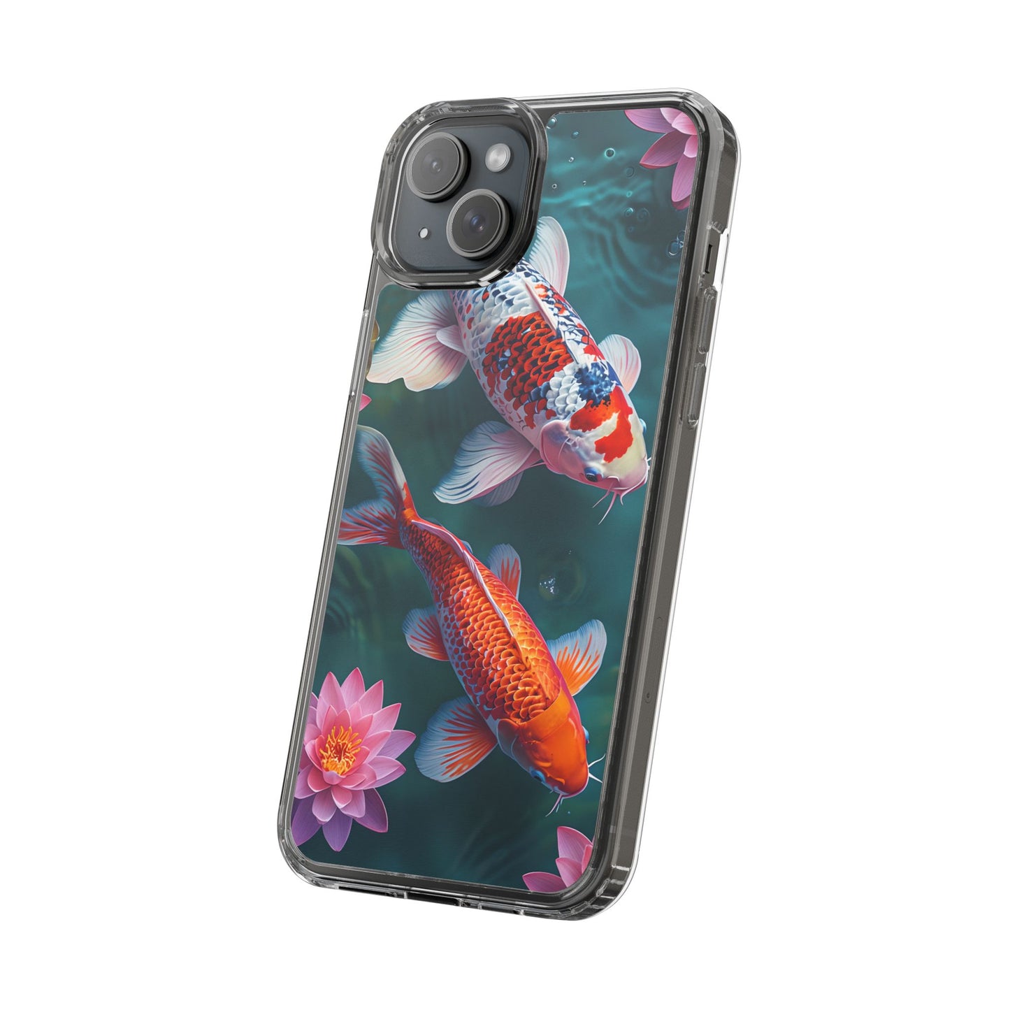 Koi Fish Clear Phone Case - Stylish Transparent Protector for Nature Lovers