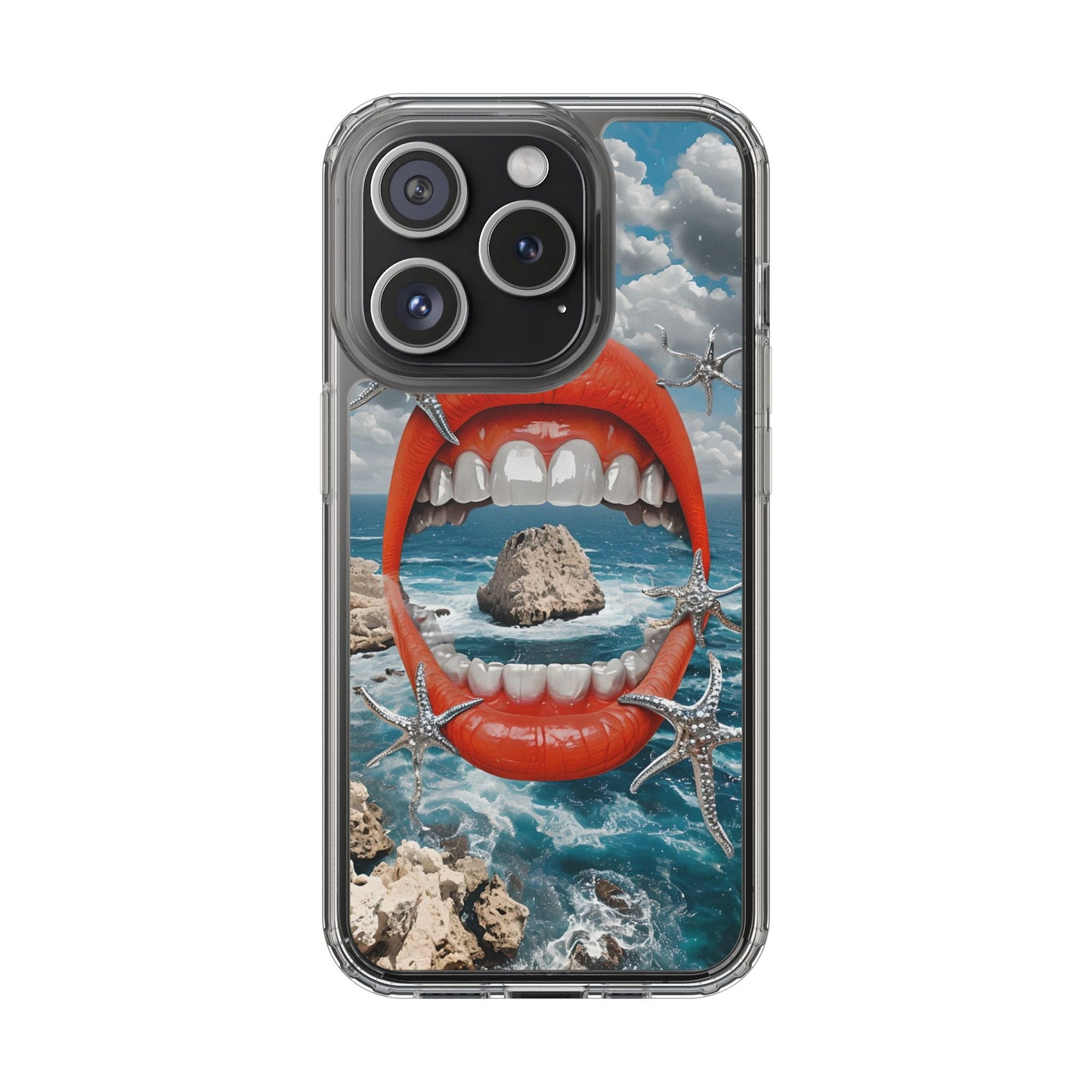 Ocean View Mouth Clear Phone Case - Beachy Vibe Design