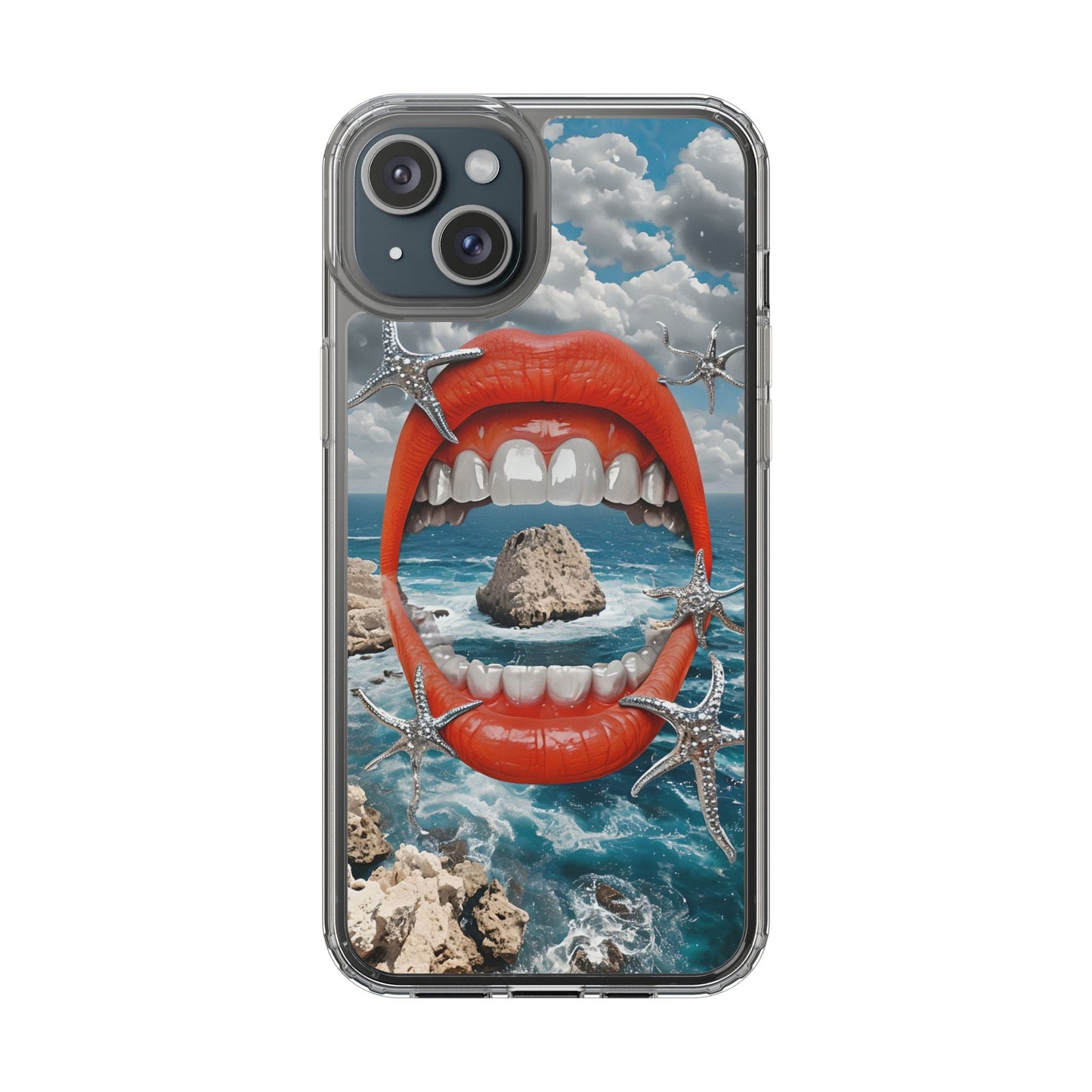Ocean View Mouth Clear Phone Case - Beachy Vibe Design