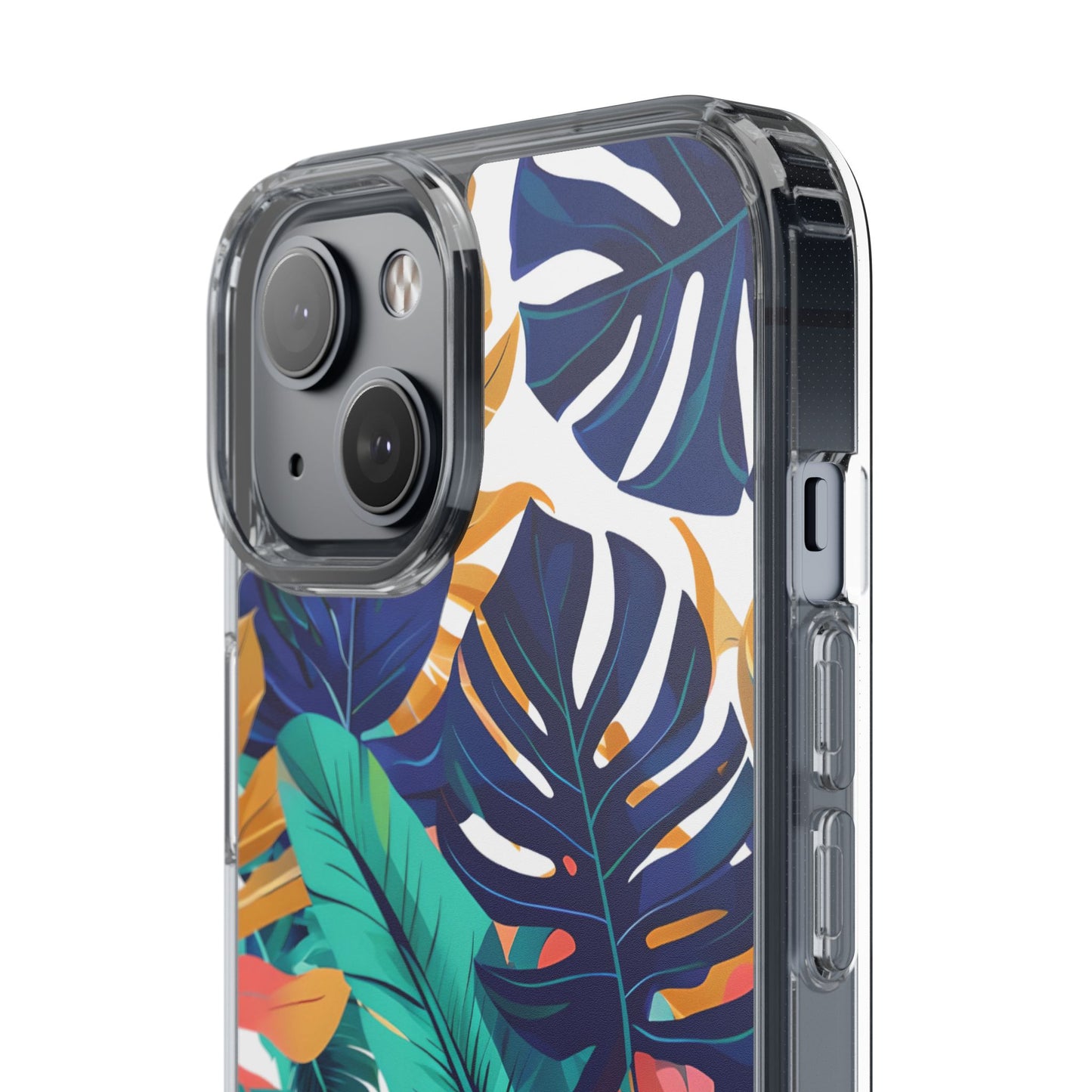 Tropical Leaf Clear Phone Case - Stylish & Protective for Nature Lovers