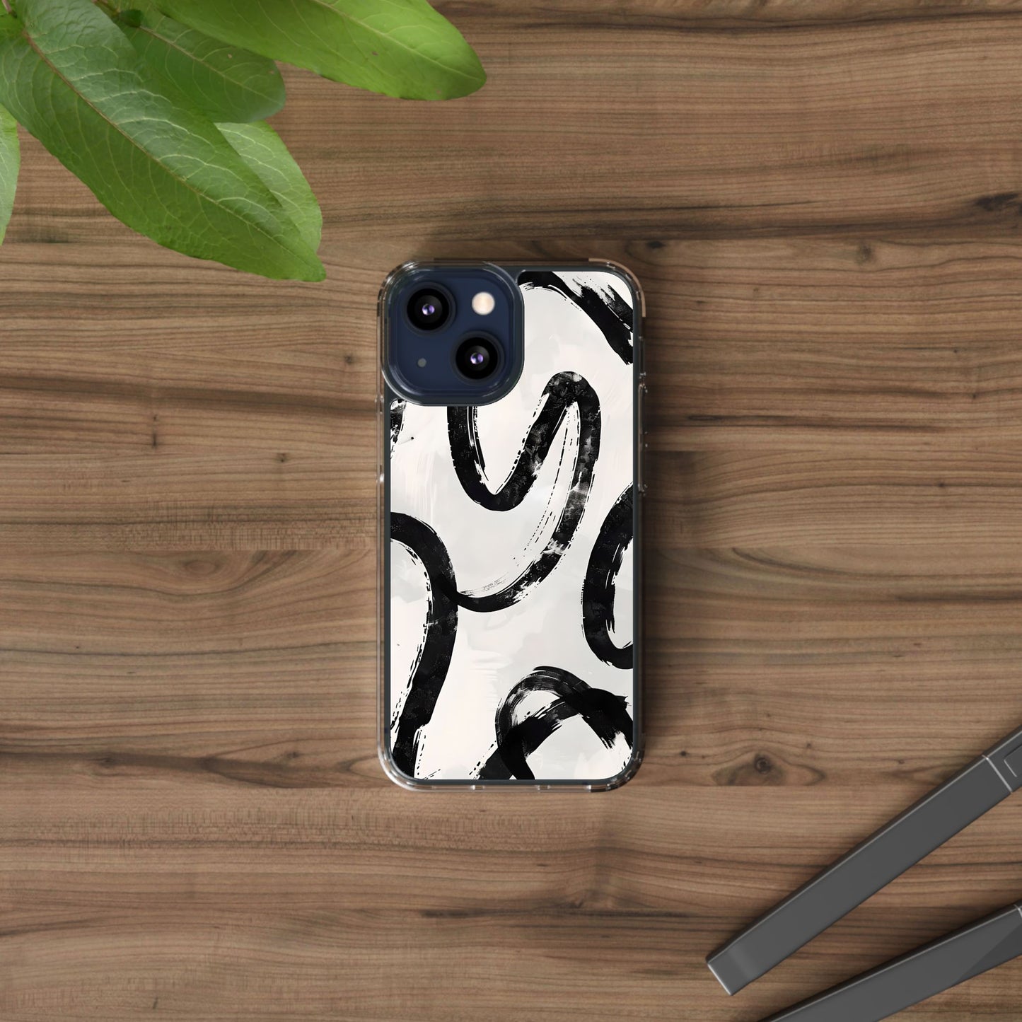 Modern Abstract Clear Phone Case, Trendy Cellphone Protector, Minimalist Style, Gift for Him or Her, Unique Phone Cover