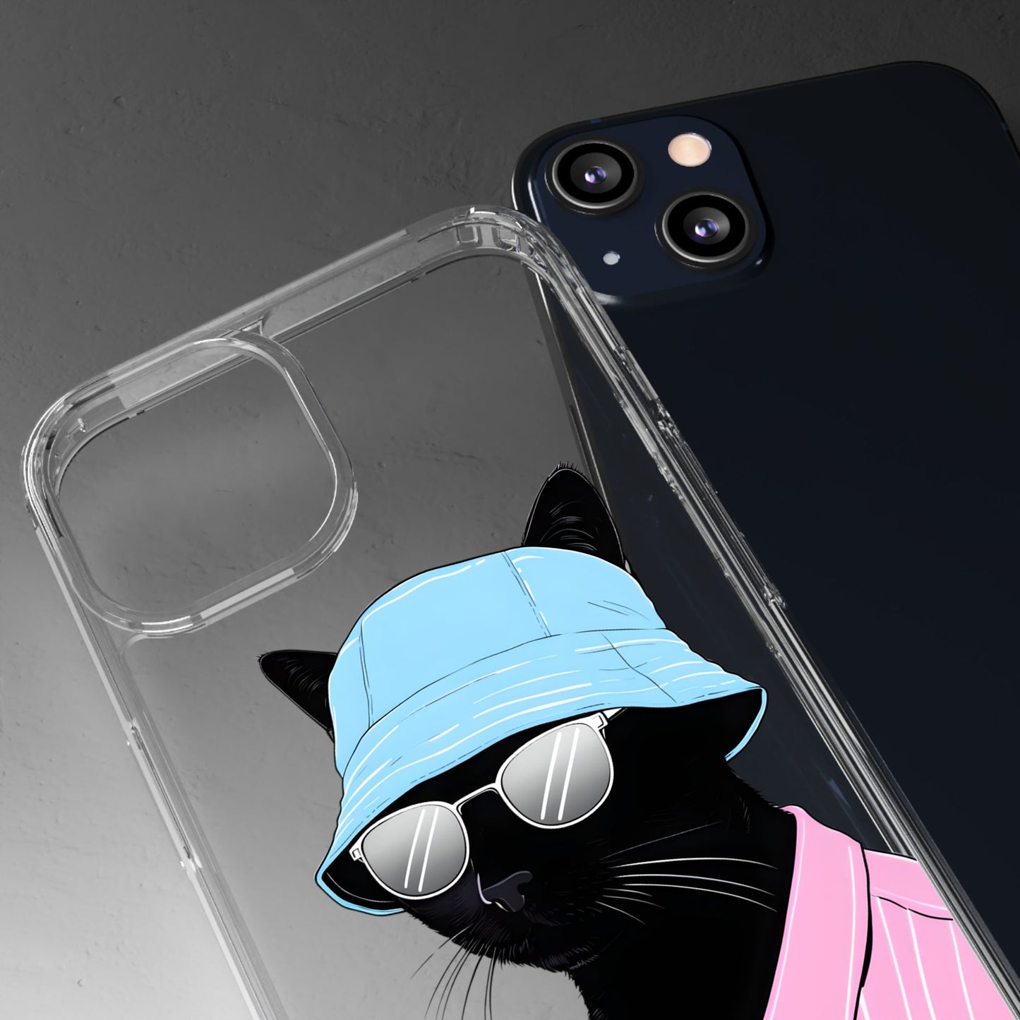 Cool Cat Phone Case with Sunglasses & Hat Design
