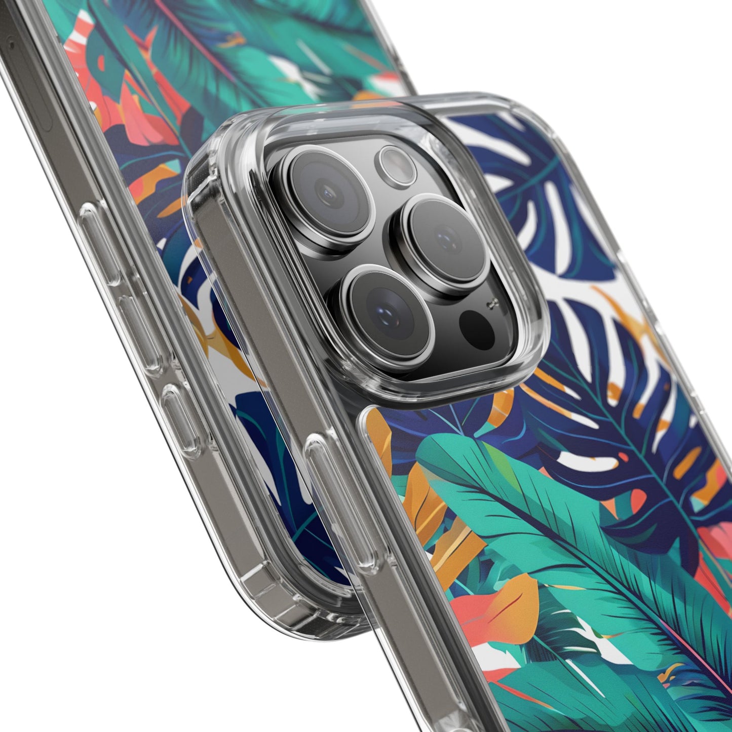 Tropical Leaf Clear Phone Case - Stylish & Protective for Nature Lovers