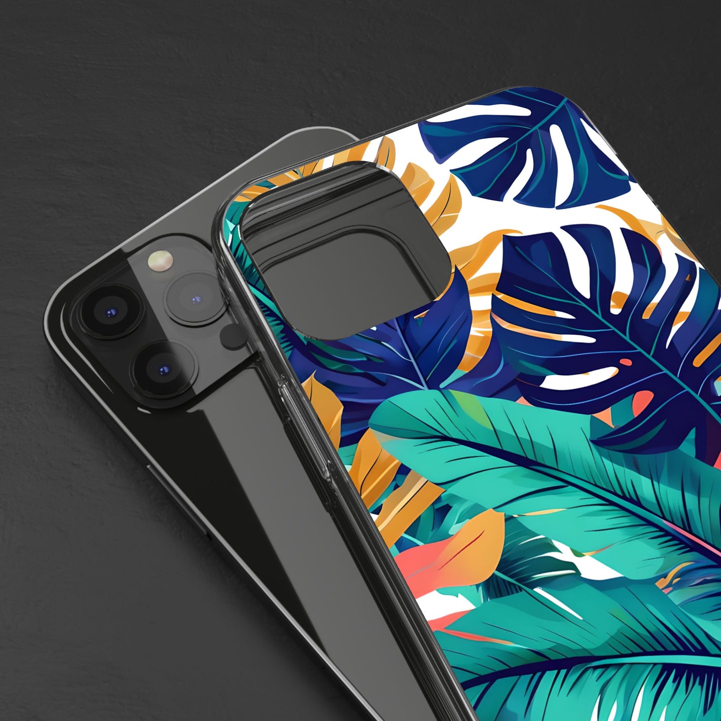 Tropical Leaf Clear Phone Case - Stylish & Protective for Nature Lovers