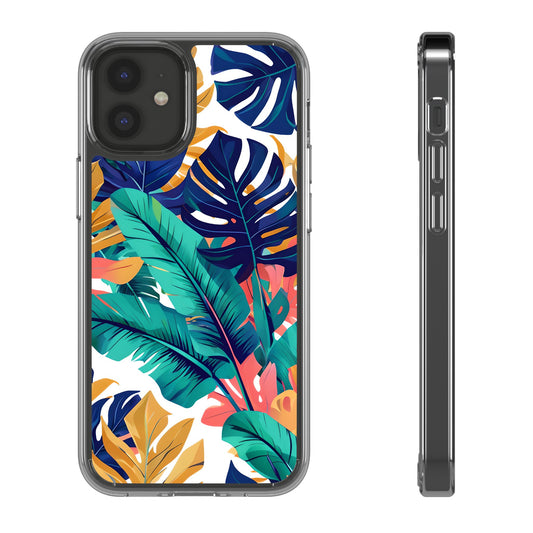 Tropical Leaf Clear Phone Case - Stylish & Protective for Nature Lovers