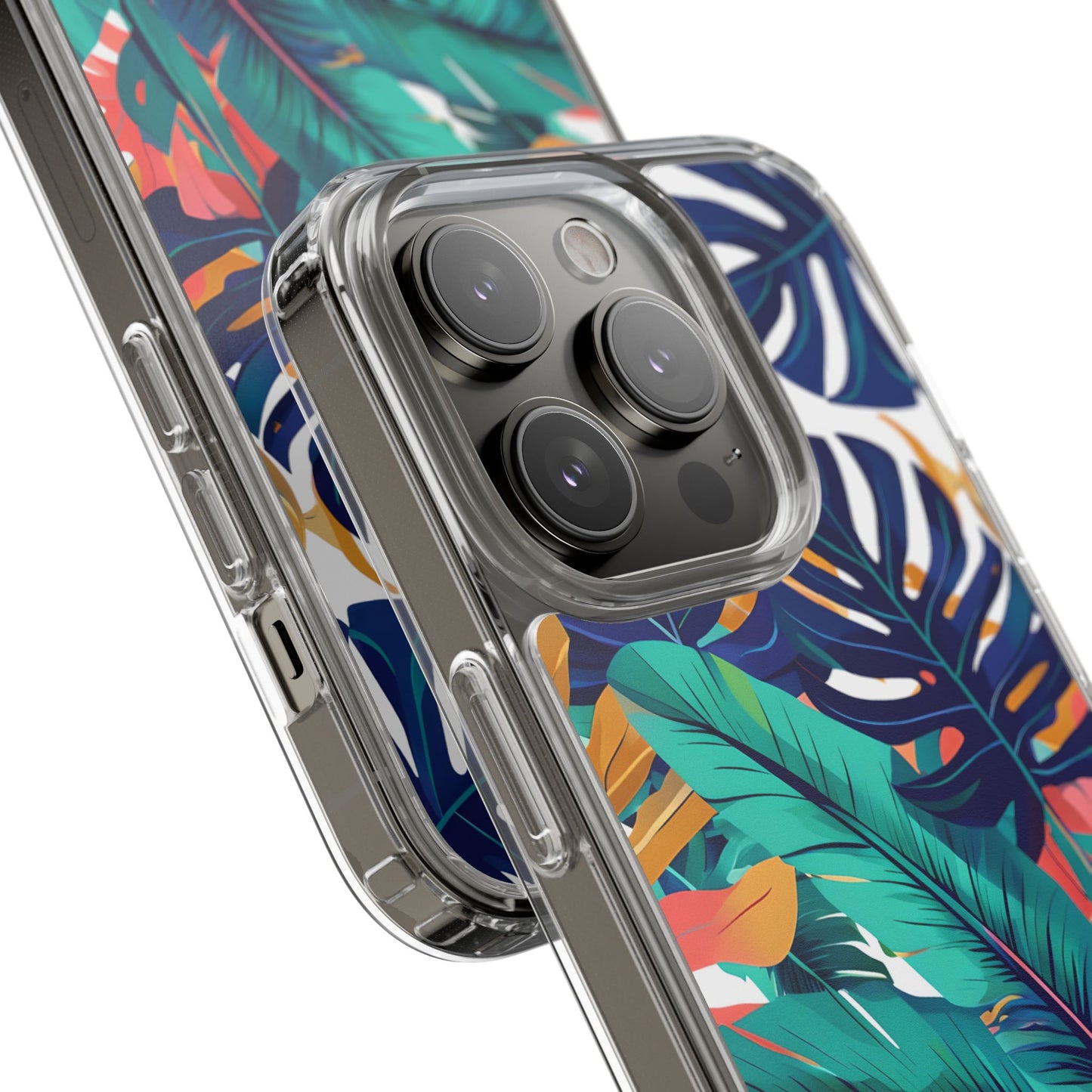 Tropical Leaf Clear Phone Case - Stylish & Protective for Nature Lovers